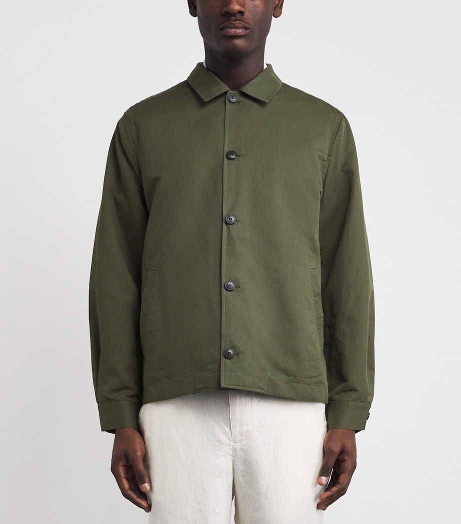 Sunspel Mens Cotton-Linen Field Jacket Gniz Deep Image 4