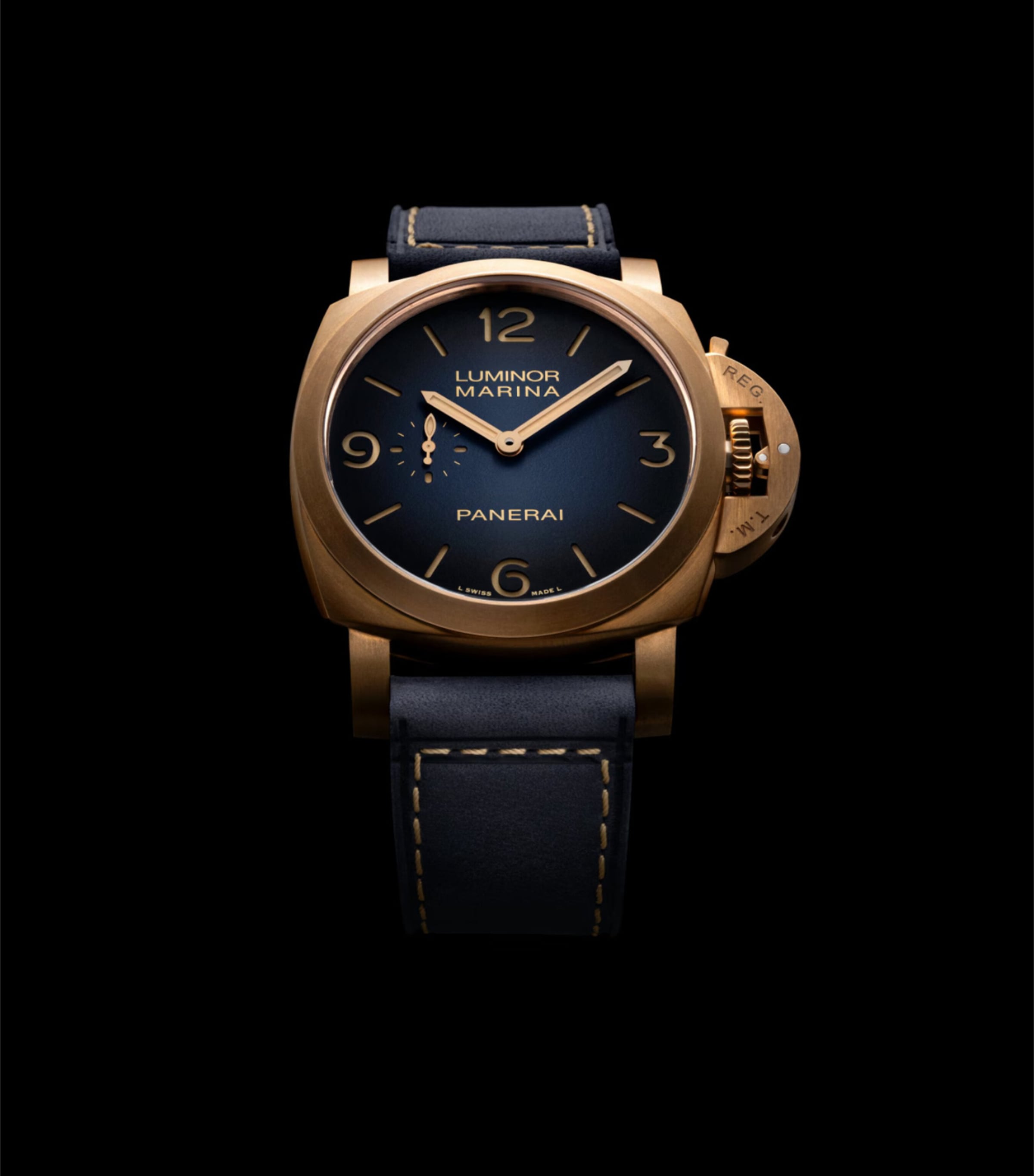 Panerai Bronzo Luminor Marina Watch 44mm Blue Image 8