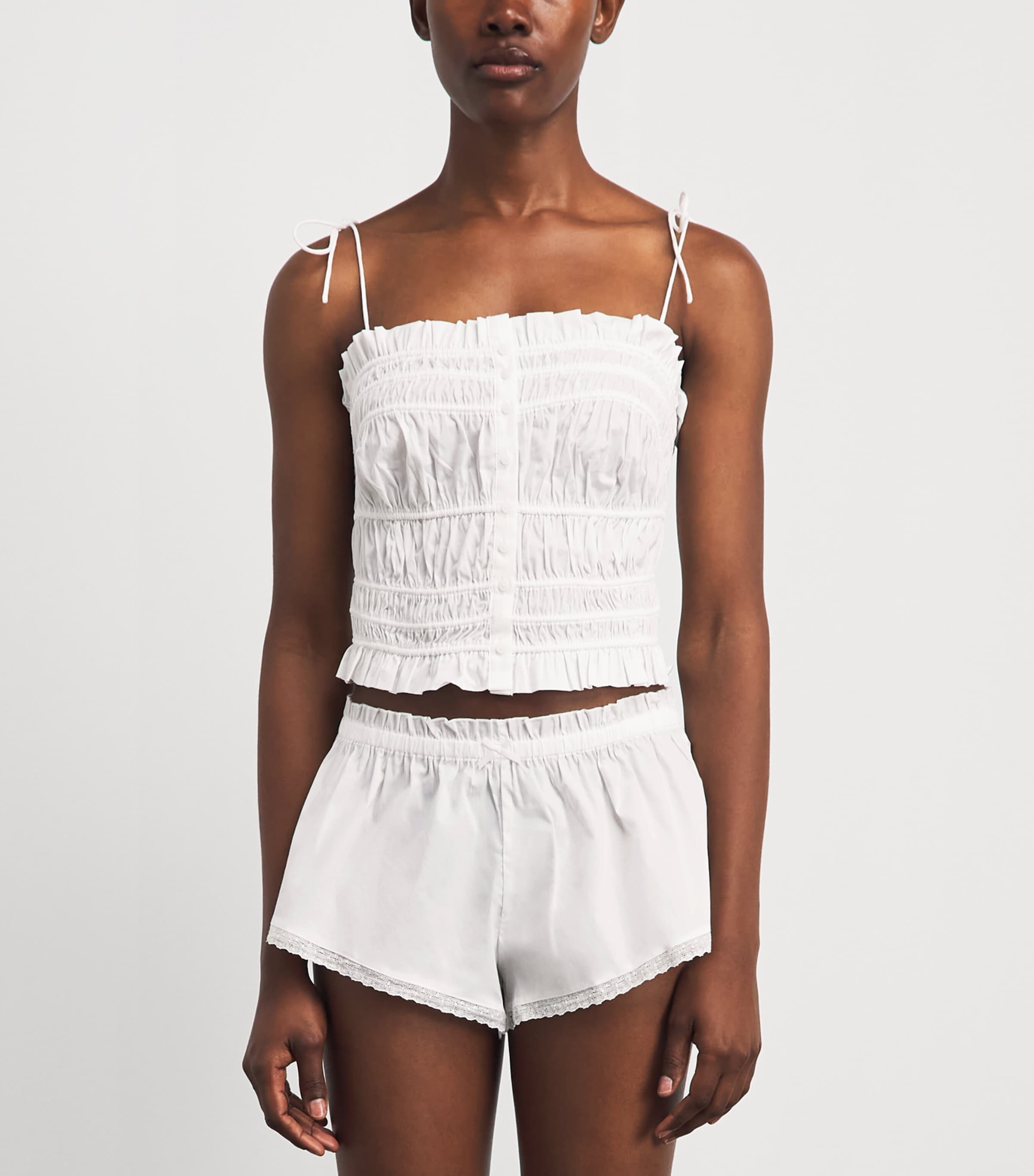 Skims Womens Cotton-Blend Poplin Apparel Cami Top Snow Image 4