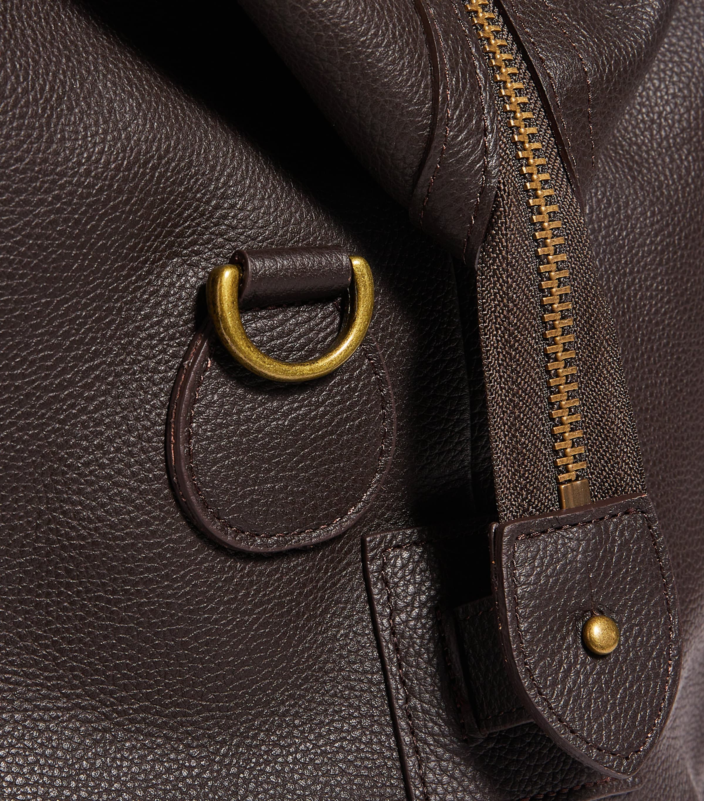 Medium Leather Explorer Holdall CHOCOLATE Image 3