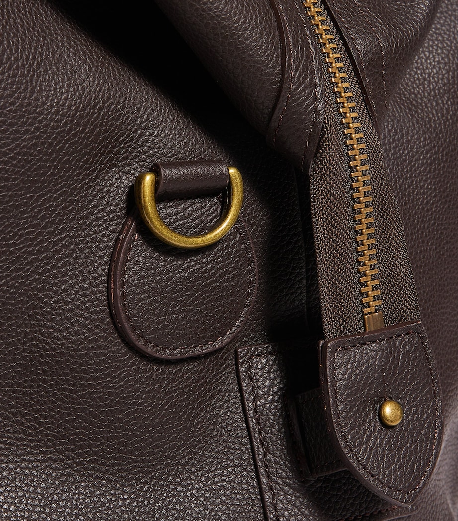 Medium Leather Explorer Holdall CHOCOLATE Image 3