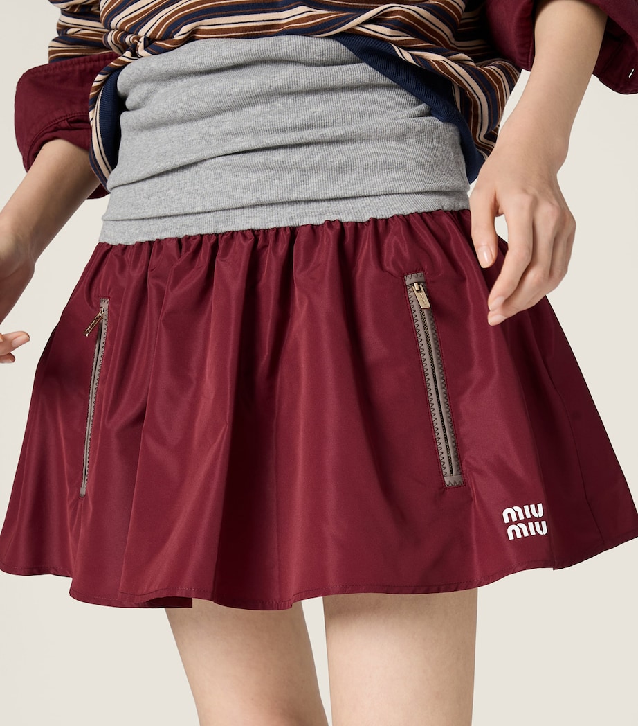 Miu Miu Womens Technical Layered Mini Skirt Image 3