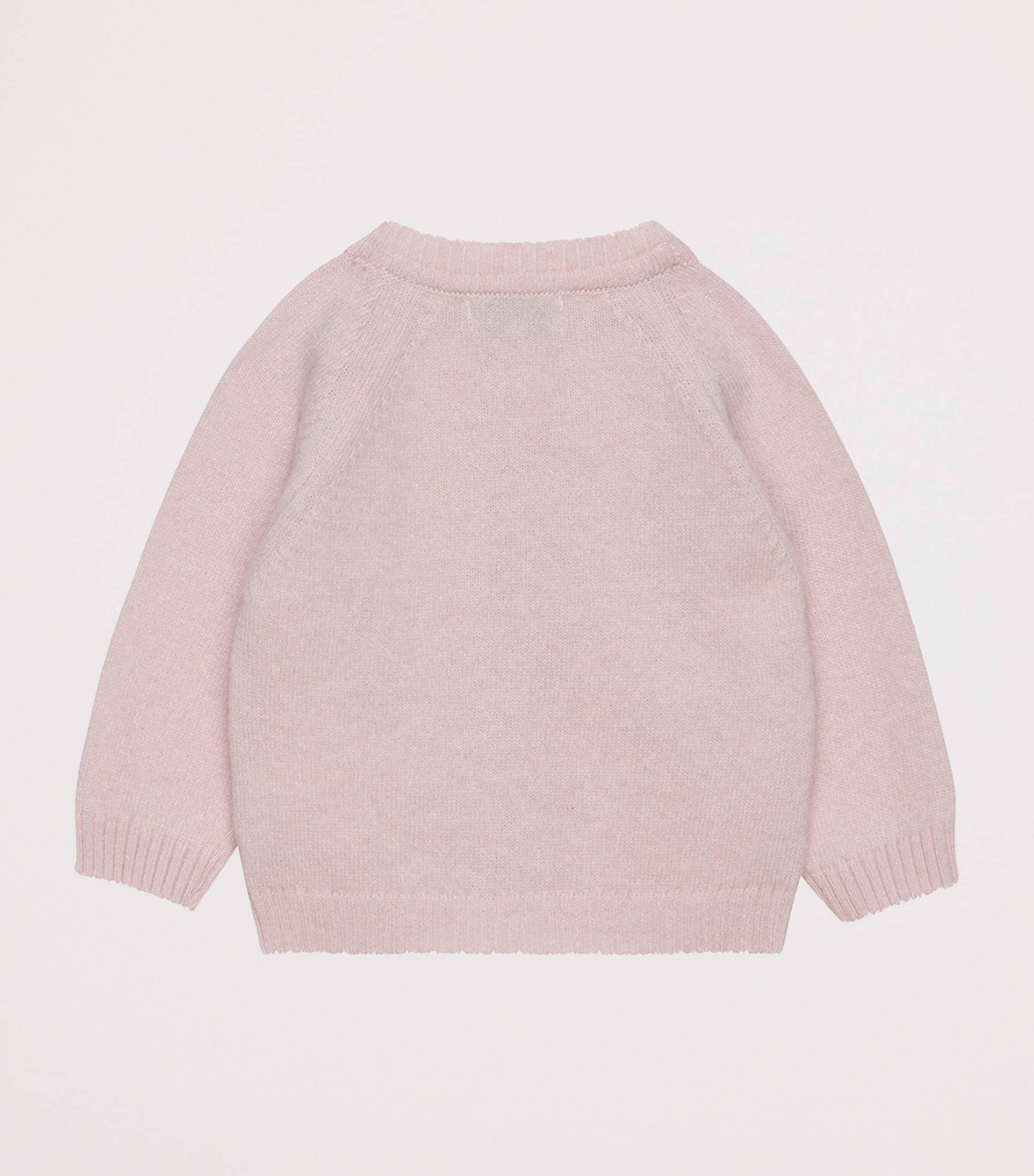 Wool-Blend Duck Intarsia Cardigan (1-9 Months) PALE PINK Image 2