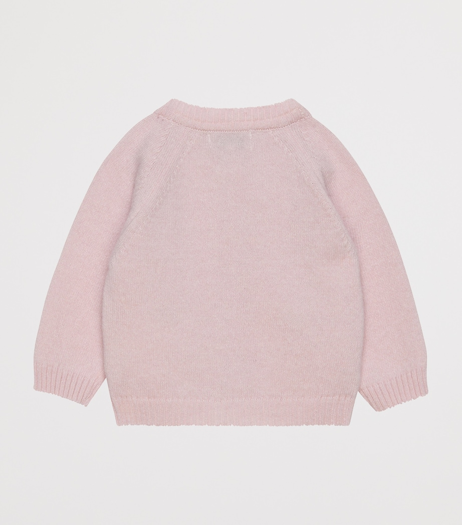 Wool-Blend Duck Intarsia Cardigan (1-9 Months) PALE PINK Image 2