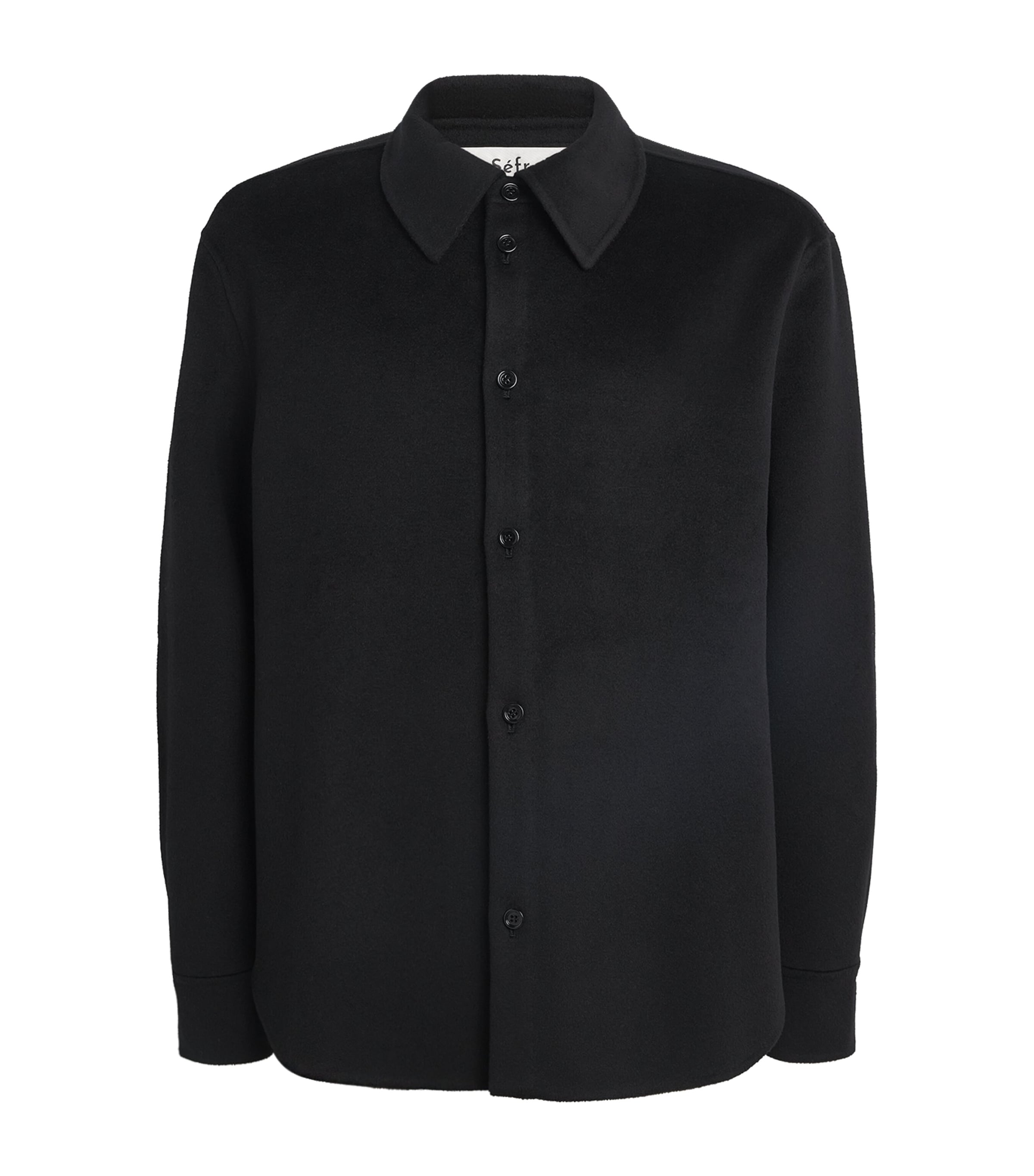 Séfr Wool-cashmere Overshirt In Black