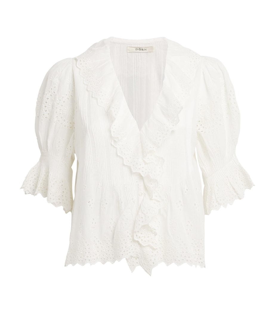 Organic Cotton Henri Blouse SALT EYELET Image 1