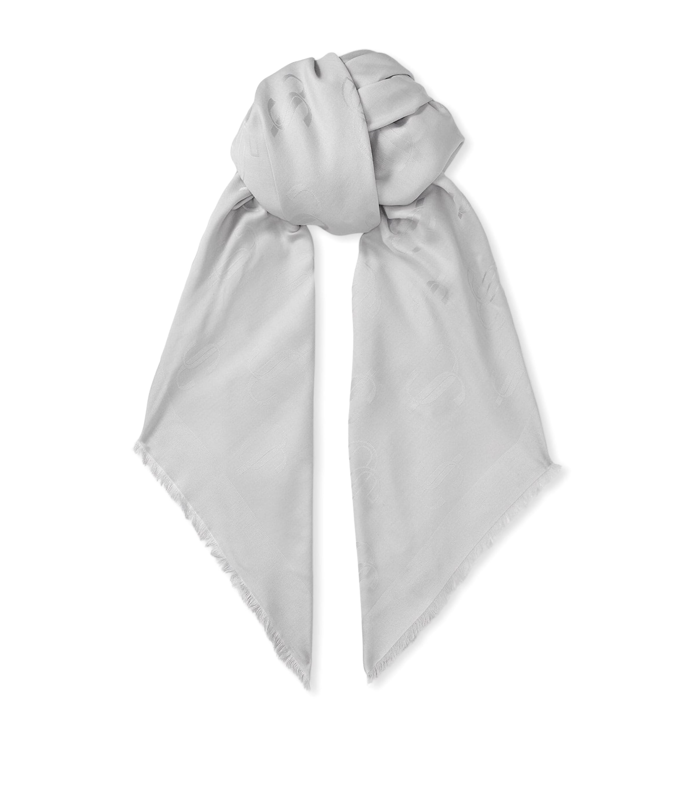 Jimmy Choo Wool-silk Emani Scarf In Grey