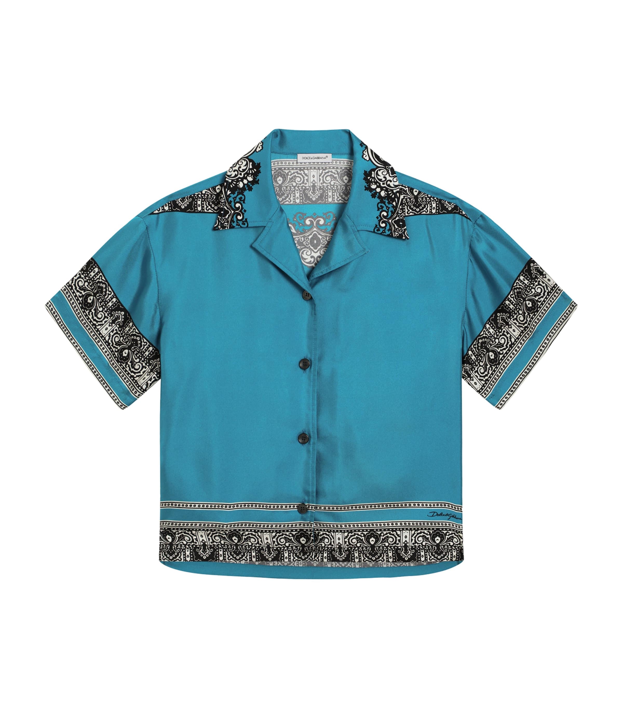 Dolce&Gabbana Kids Silk Bandana Print Shirt (8-12+ Years) Banda Image 1