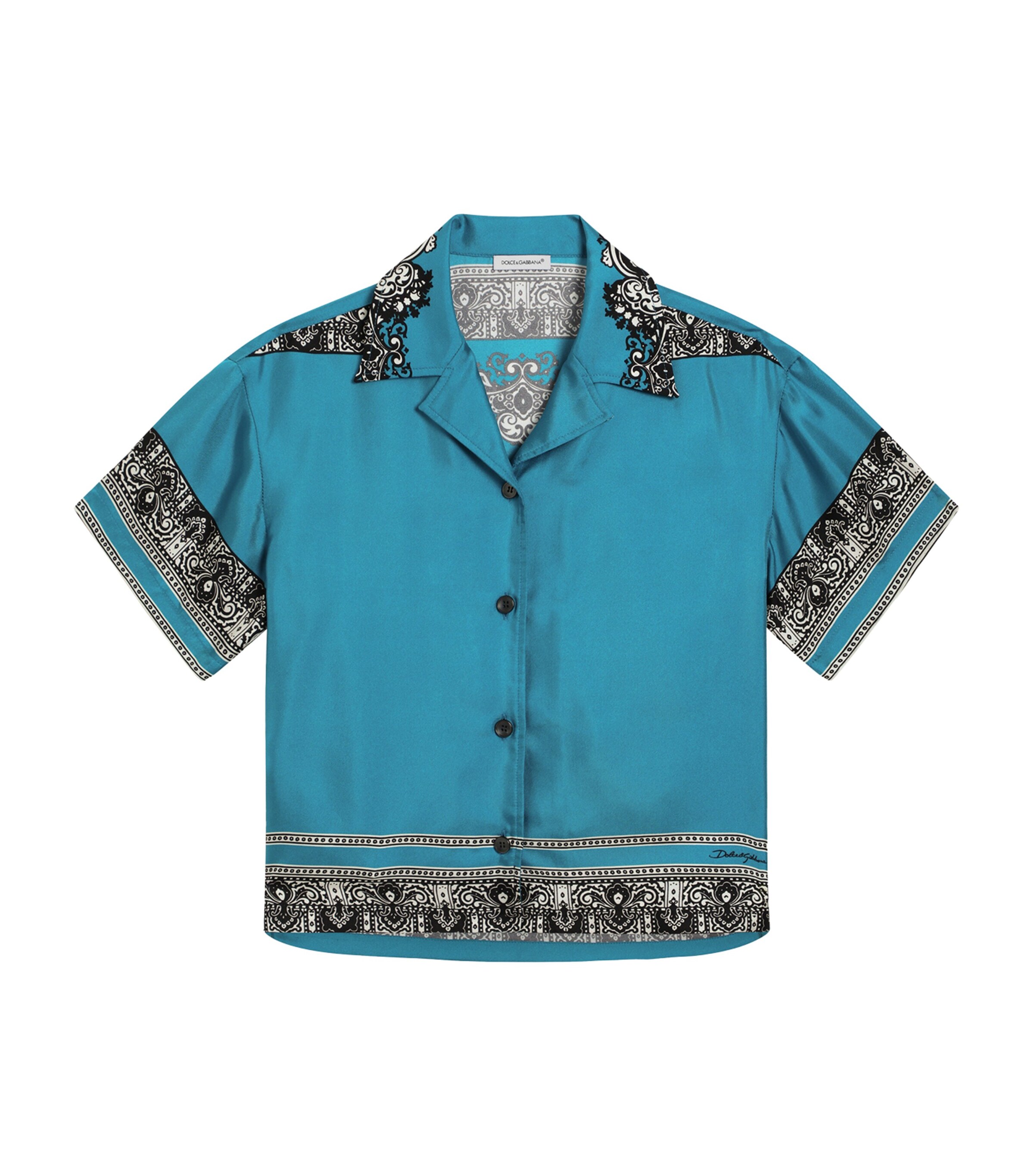 Dolce & Gabbana Kids Silk Bandana Print Shirt (8-12+ Years) | Boys Clothing | Shirts | Designers | Dolce & Gabbana