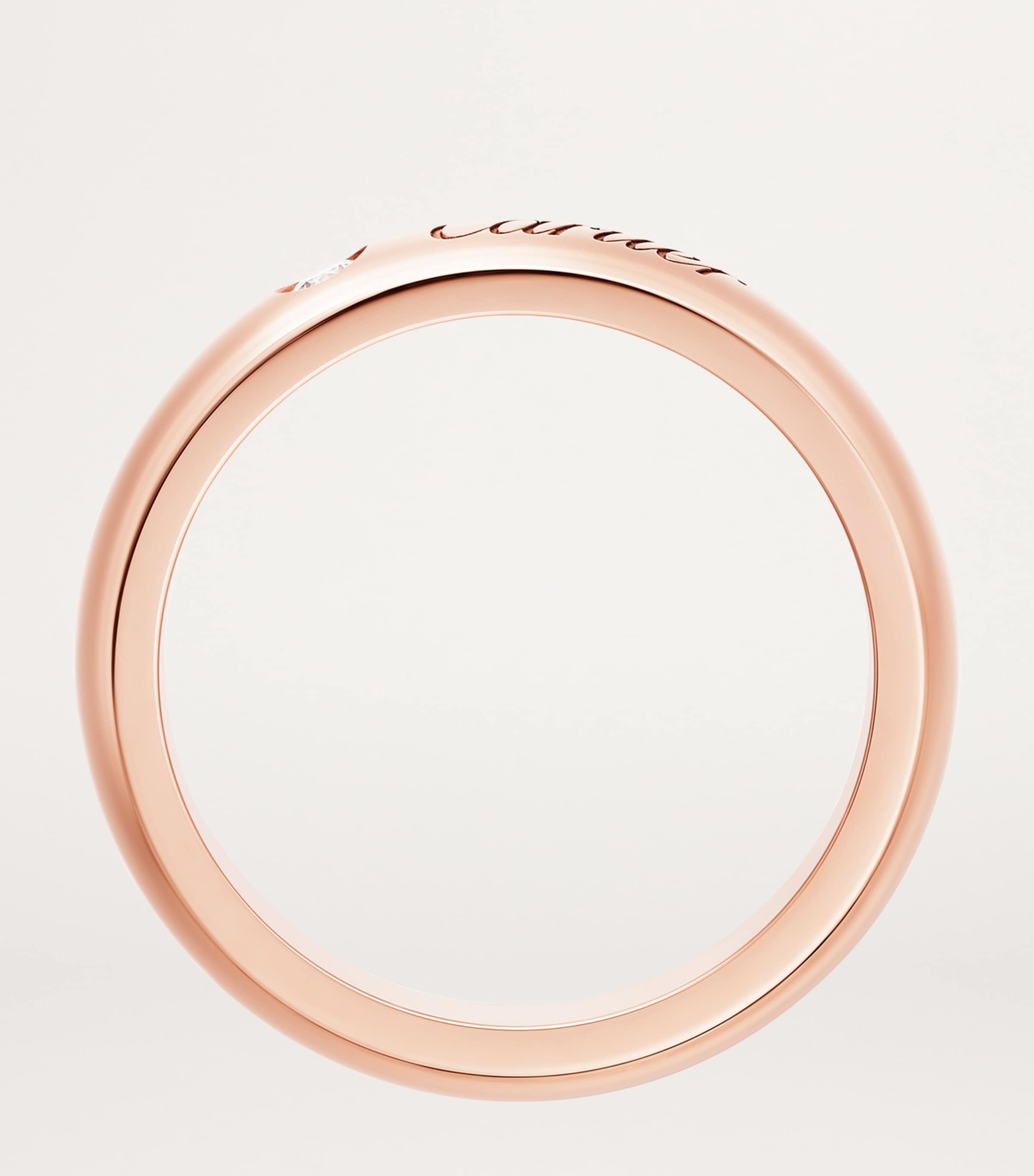 Rose Gold and Diamond C de Cartier Wedding Band ROSE GOLD Image 3