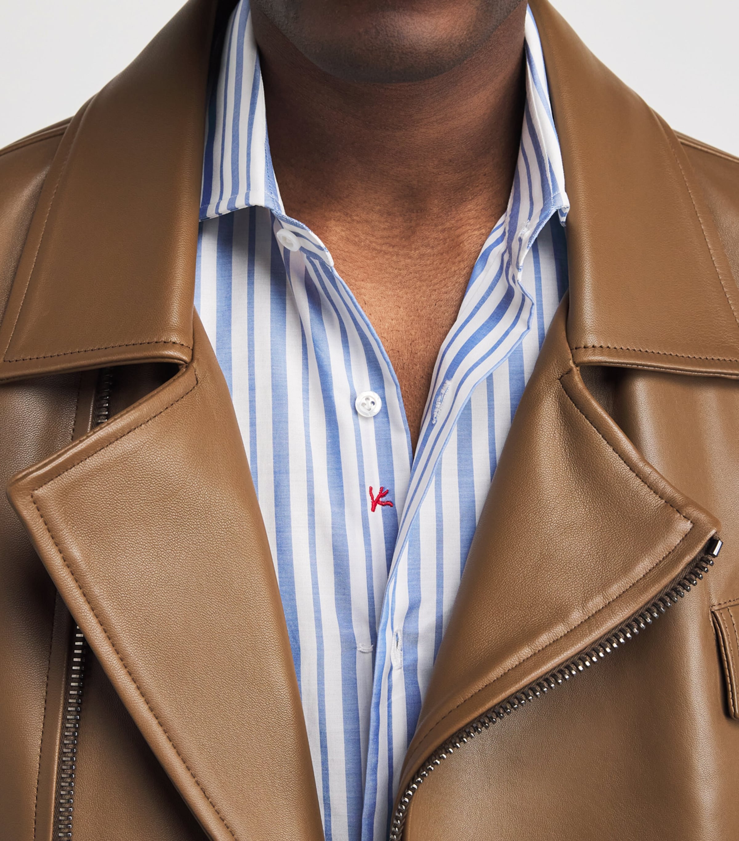 Isaia Mens Cotton Stripe Shirt Image 3