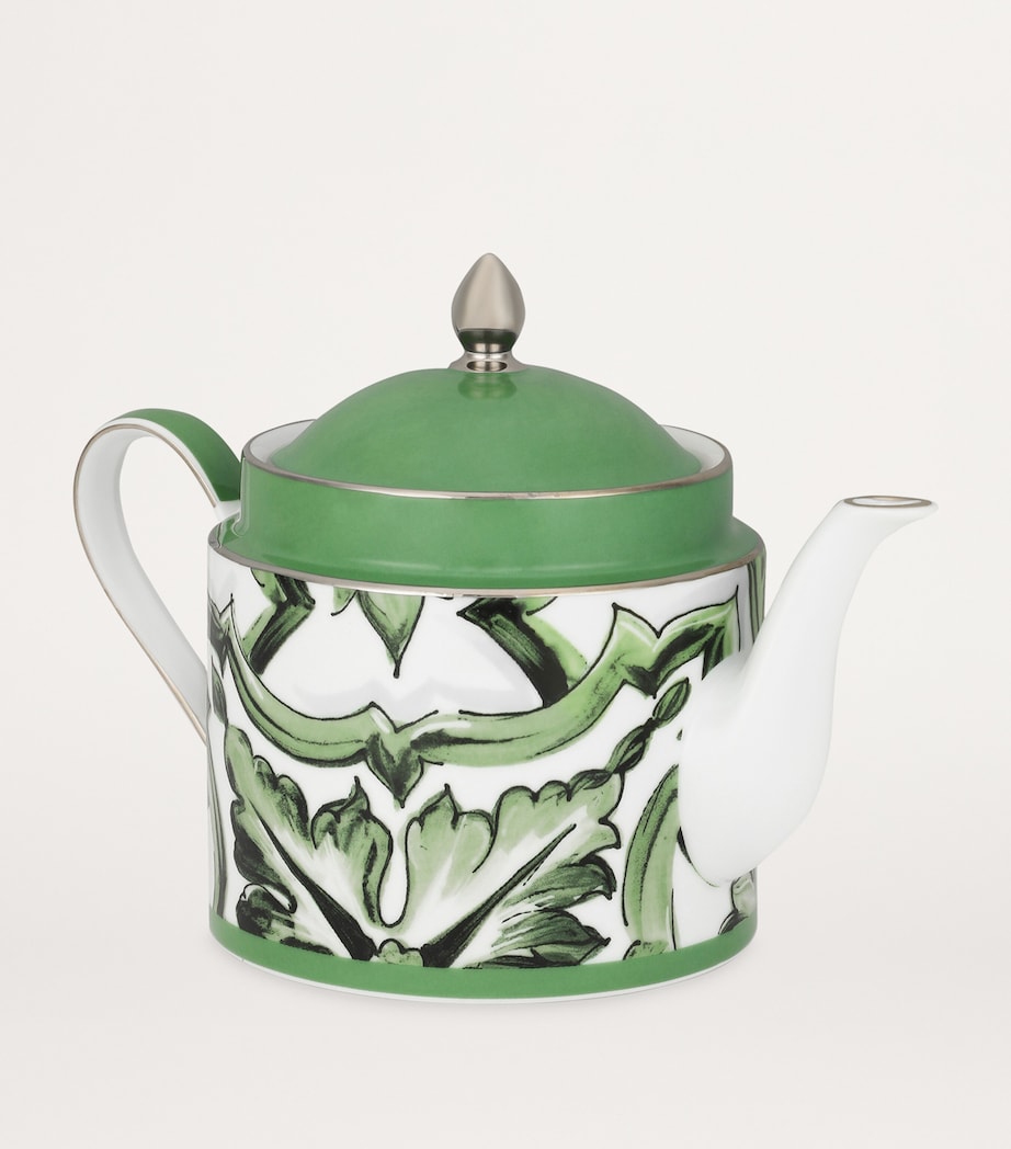 Porcelain Majolica Teapot (18.5cm) UV001-VERDE MAIOLICA Image 7