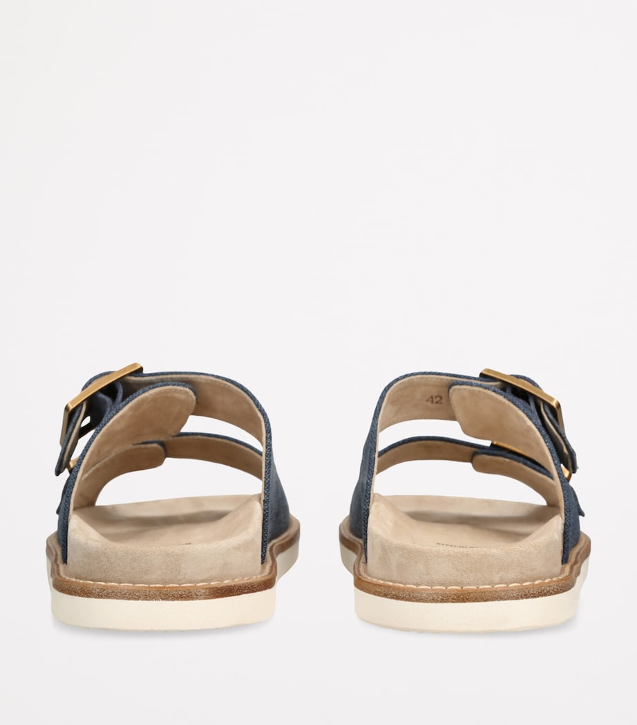 Suede Double-Strap Sandals NAVY Image 2