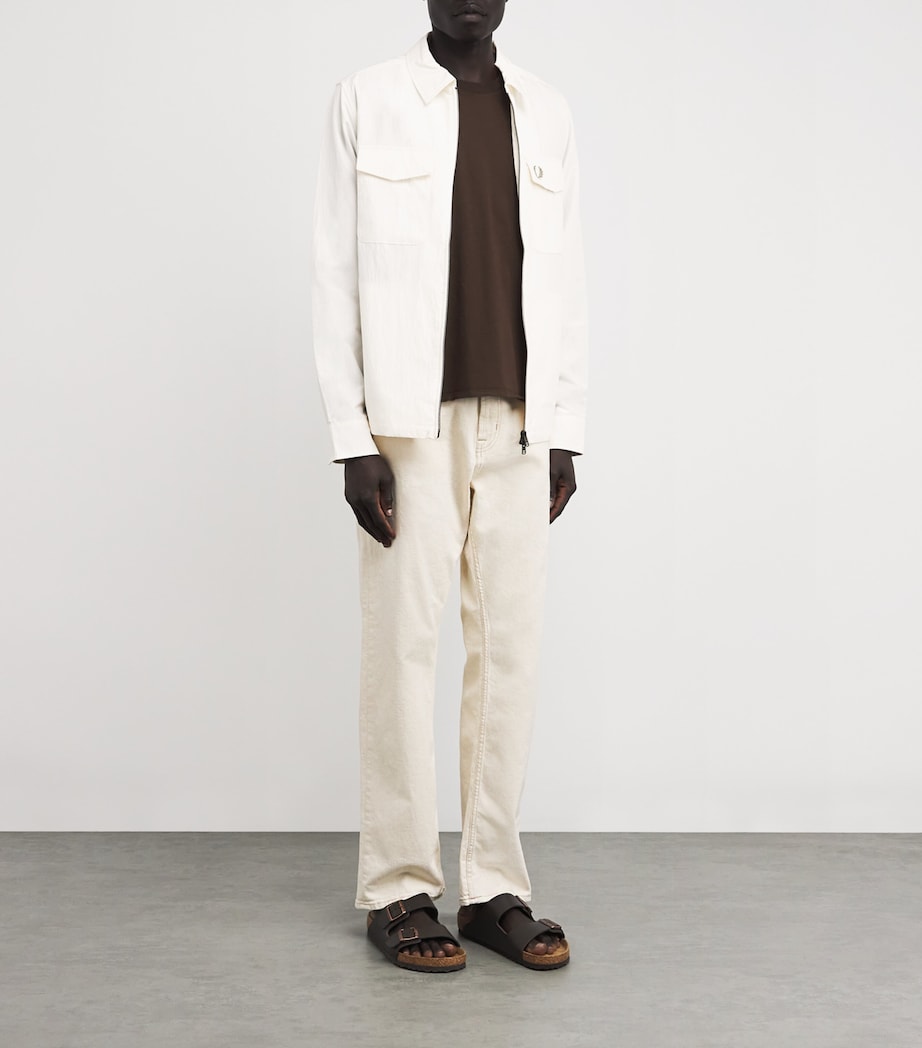 Twin-Pocket Logo Overshirt D06LT ECRU Image 2