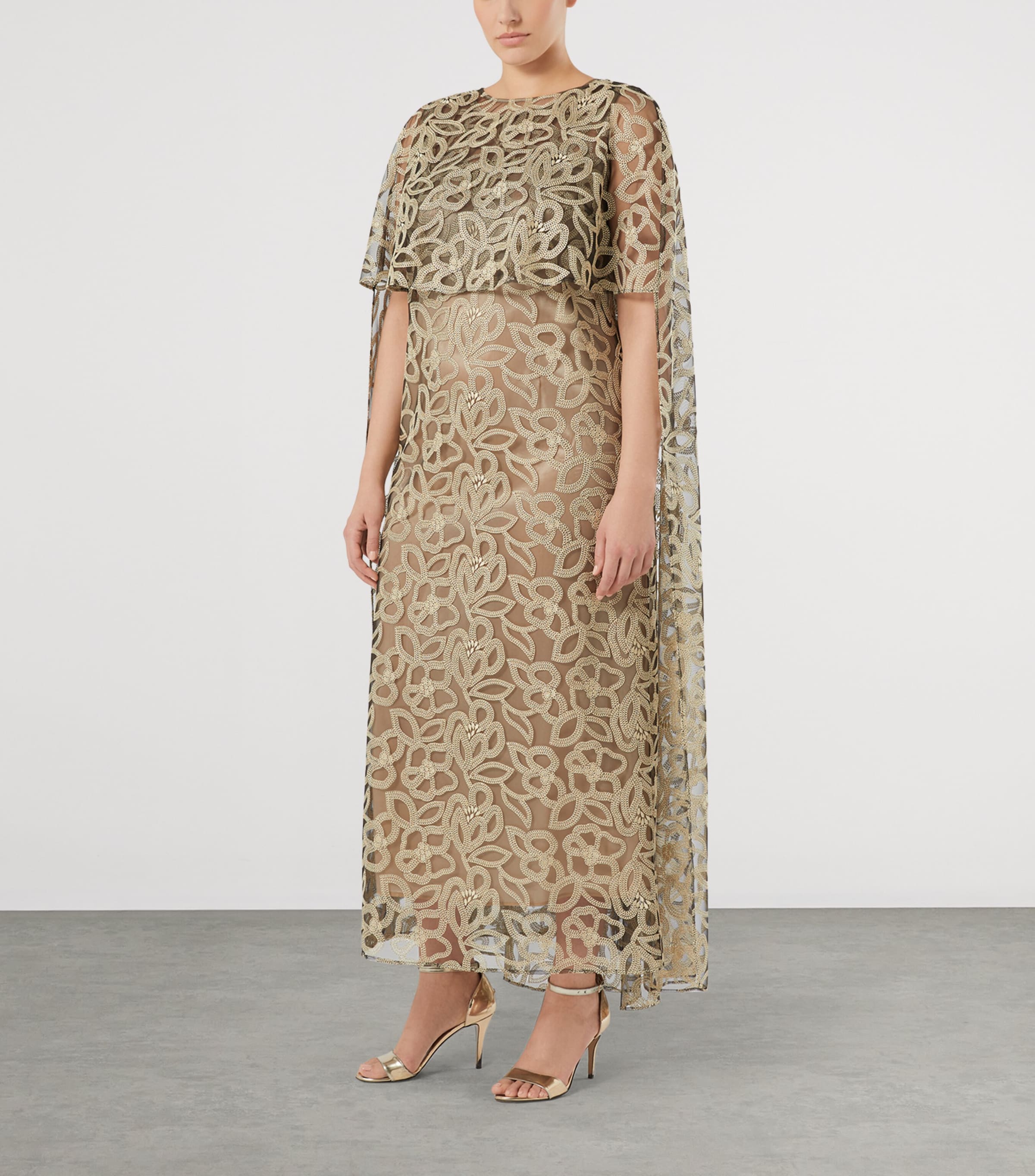Marina Rinaldi Womens Tulle Embroidered Cape Black Image 3