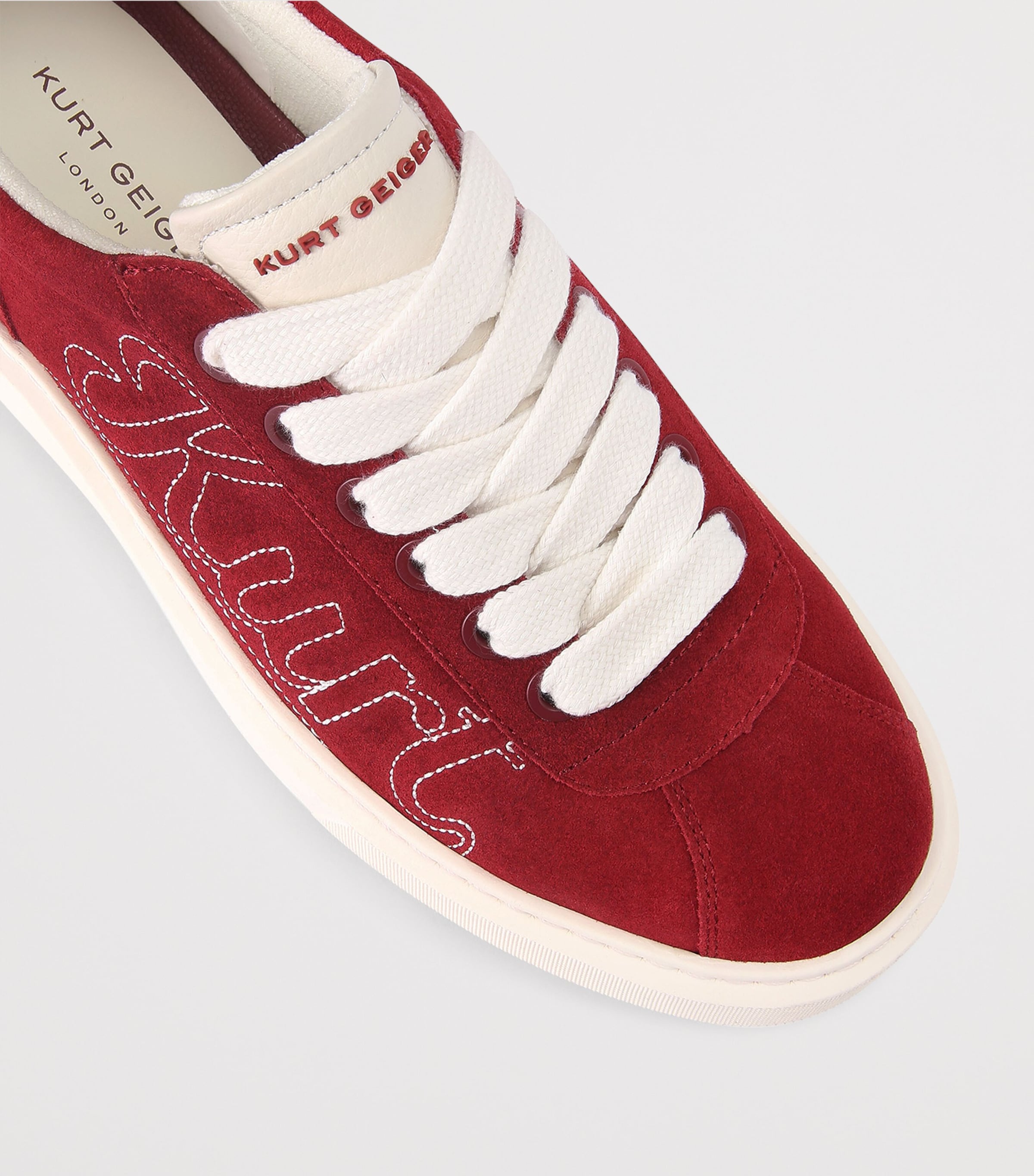 Kurt Geiger London Suede Albion Retro Sneakers Red Image 2