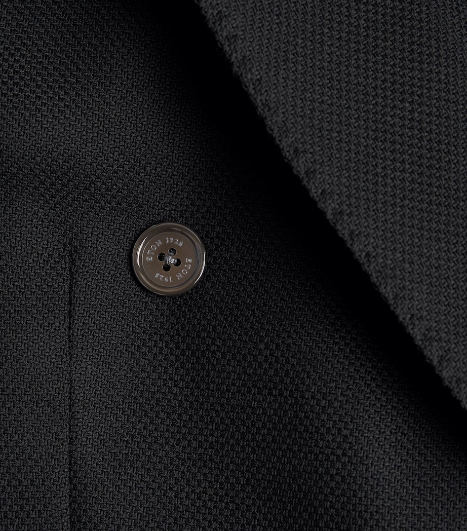 Eton Mens Wool Double-Breasted Blazer Black Image 6