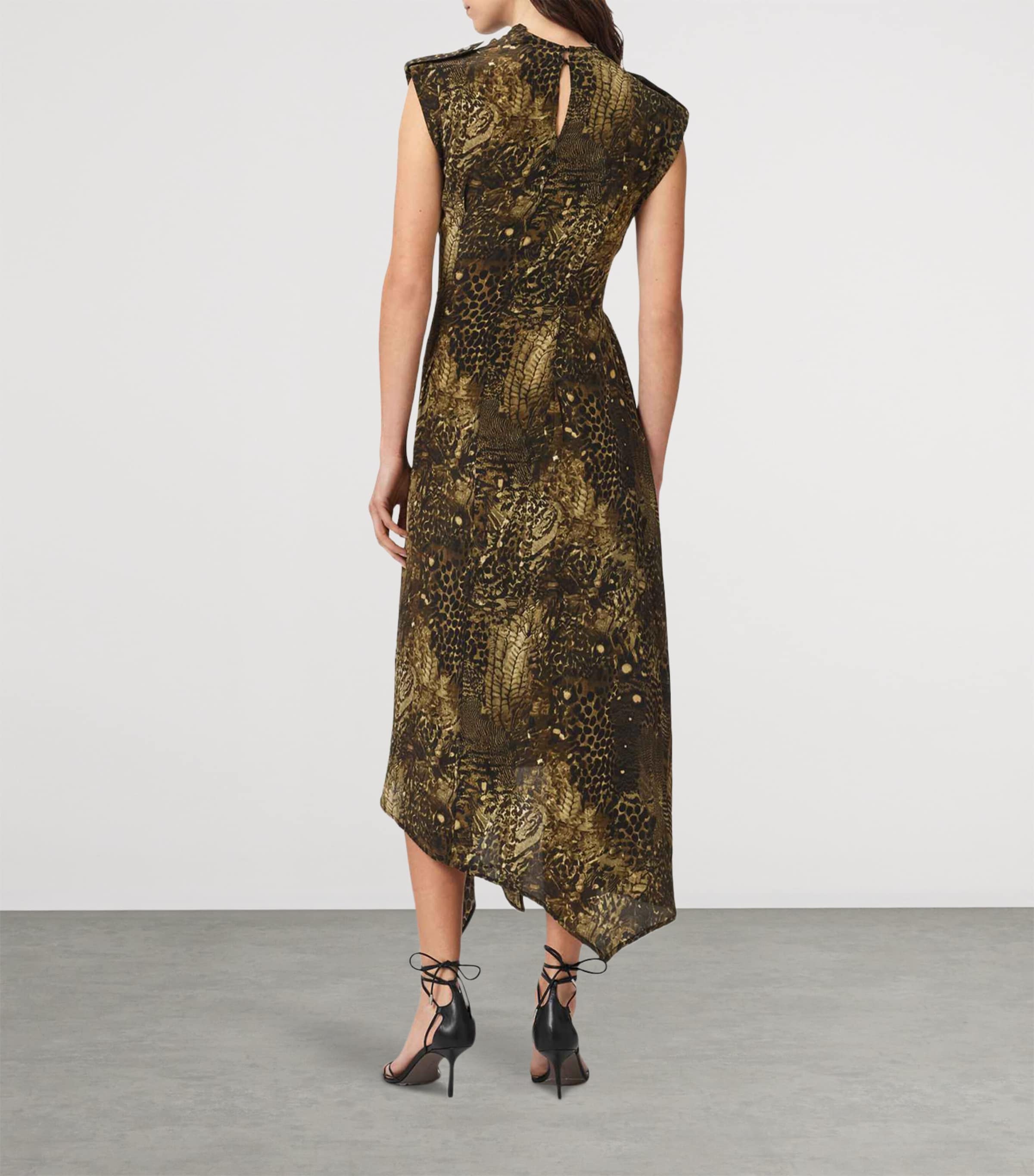 AllSaints Womens Persia Midi Dress Blixa Khaki Green Image 4