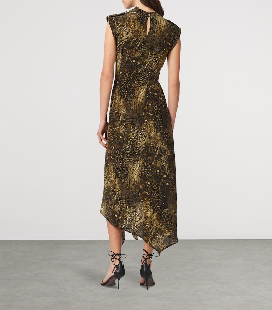 AllSaints Womens Persia Midi Dress Blixa Khaki Green Image 4