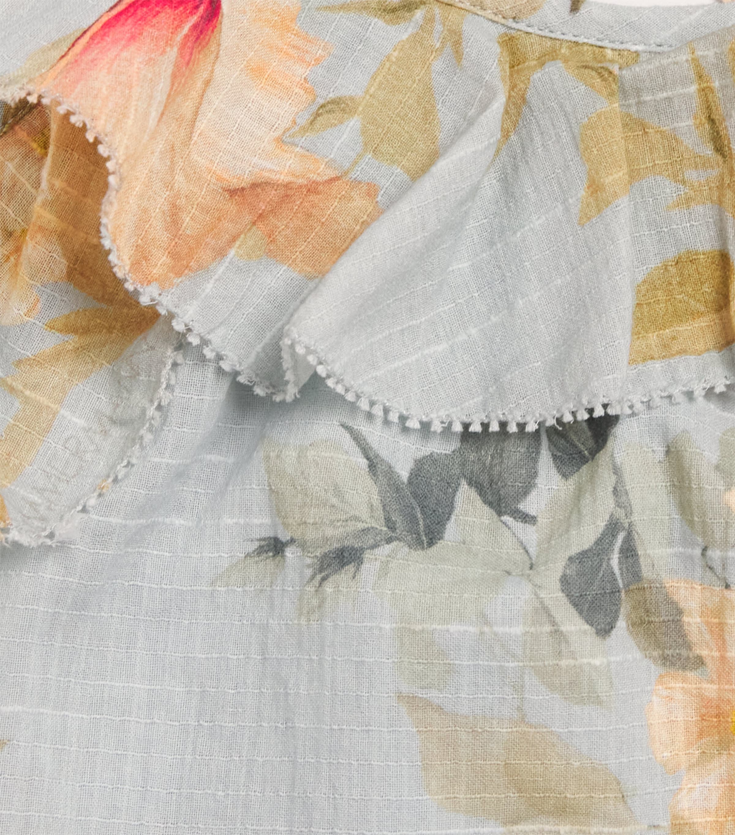 Zimmermann Kids Cotton Hibiscus Blouse (2-12 Years) Blue Hibiscus Image 3