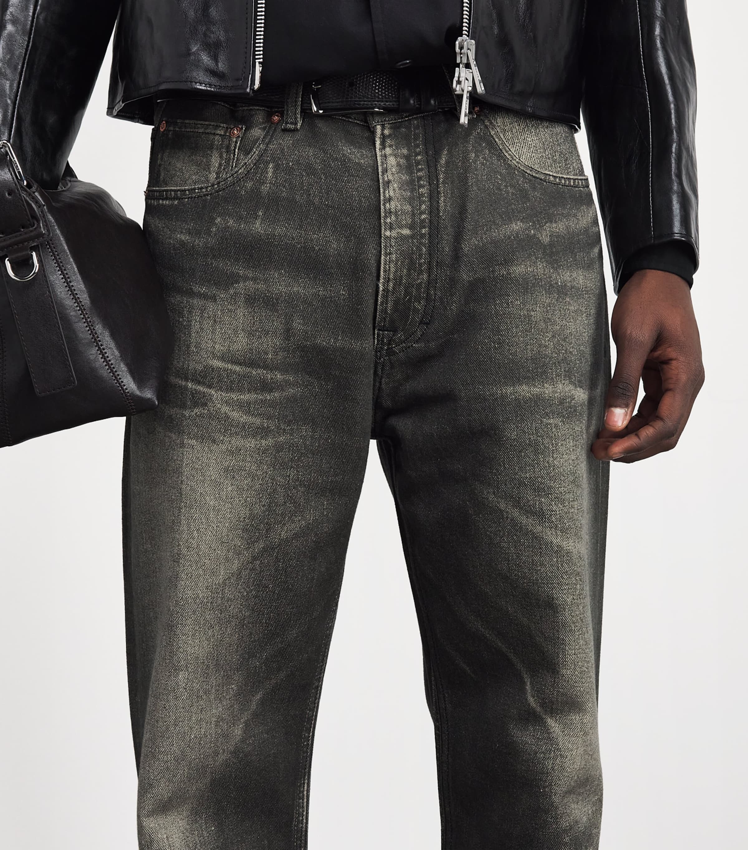 Trompe-l'Oeil Third Cut Straight Jeans DGTL BLCK AURRA PRNT Image 6