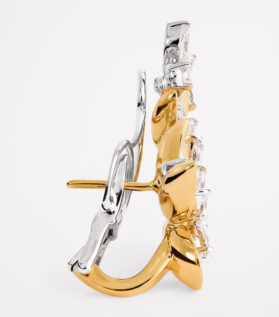 Yellow Gold and Diamond Butterfly Earrings YELLOW GOLD Image 3