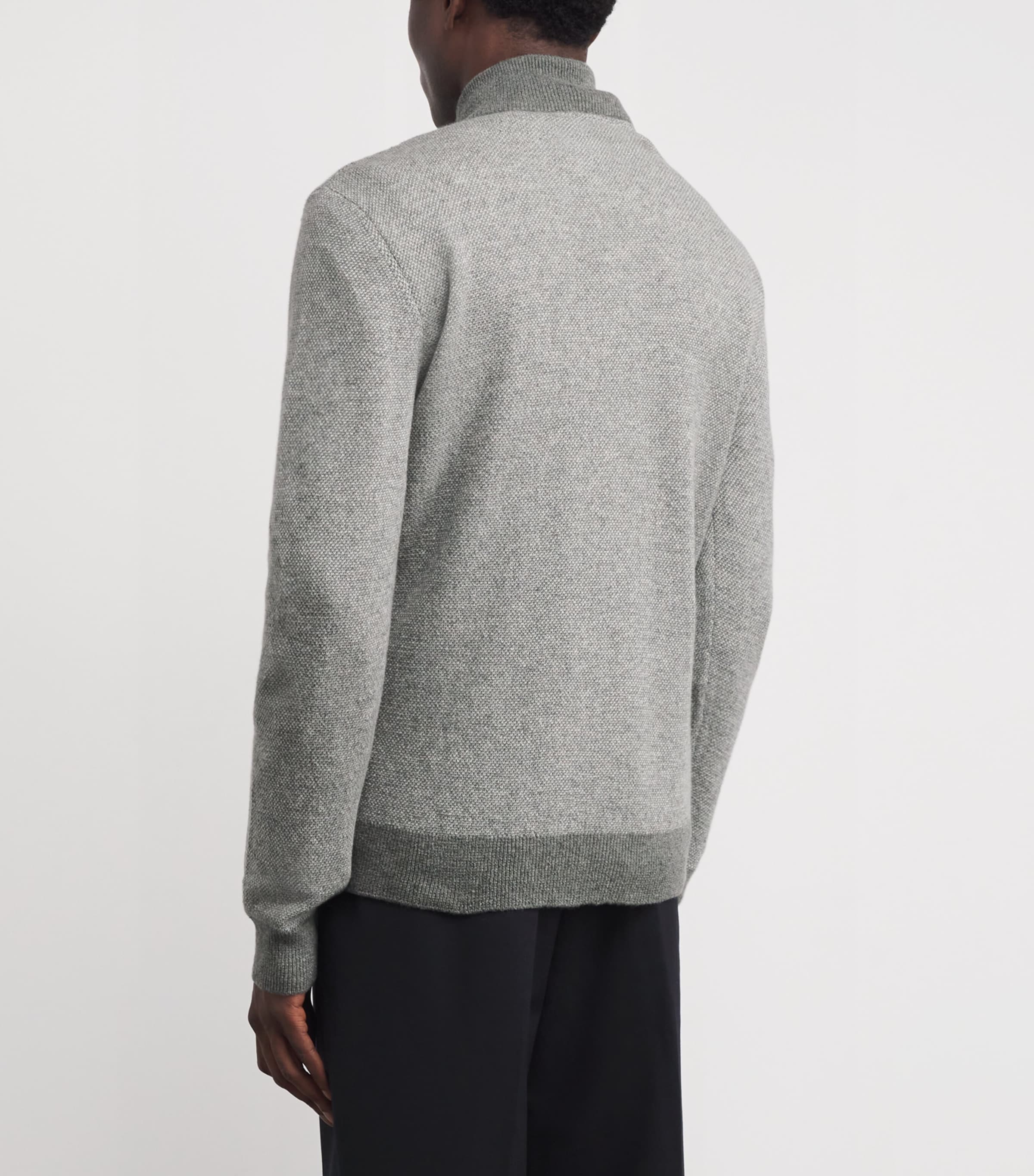 Cashmere Quarter-Zip Sweater  LIGHT GREY HEATHER Image 4