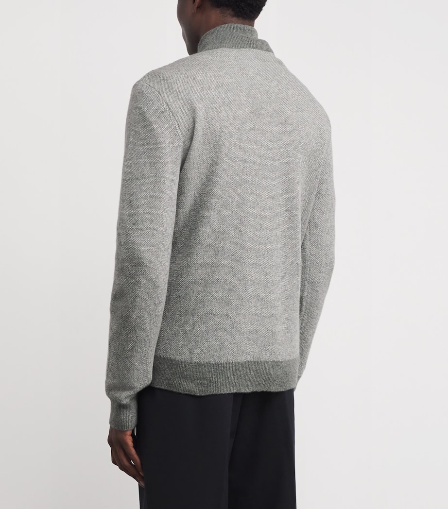 Cashmere Quarter-Zip Sweater  LIGHT GREY HEATHER Image 4