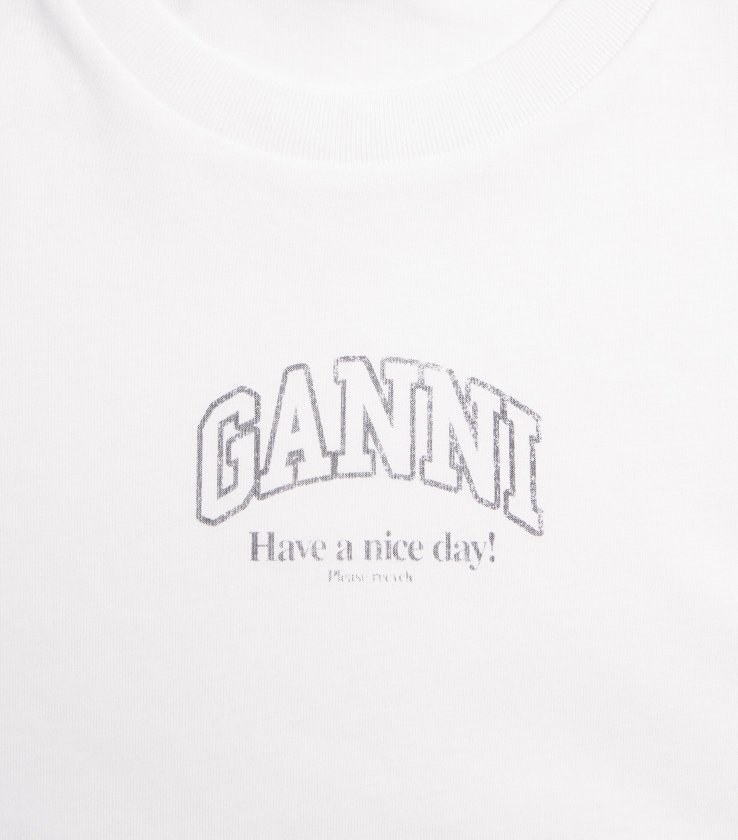 GANNI Womens Cotton Logo T-Shirt Bright White Image 6