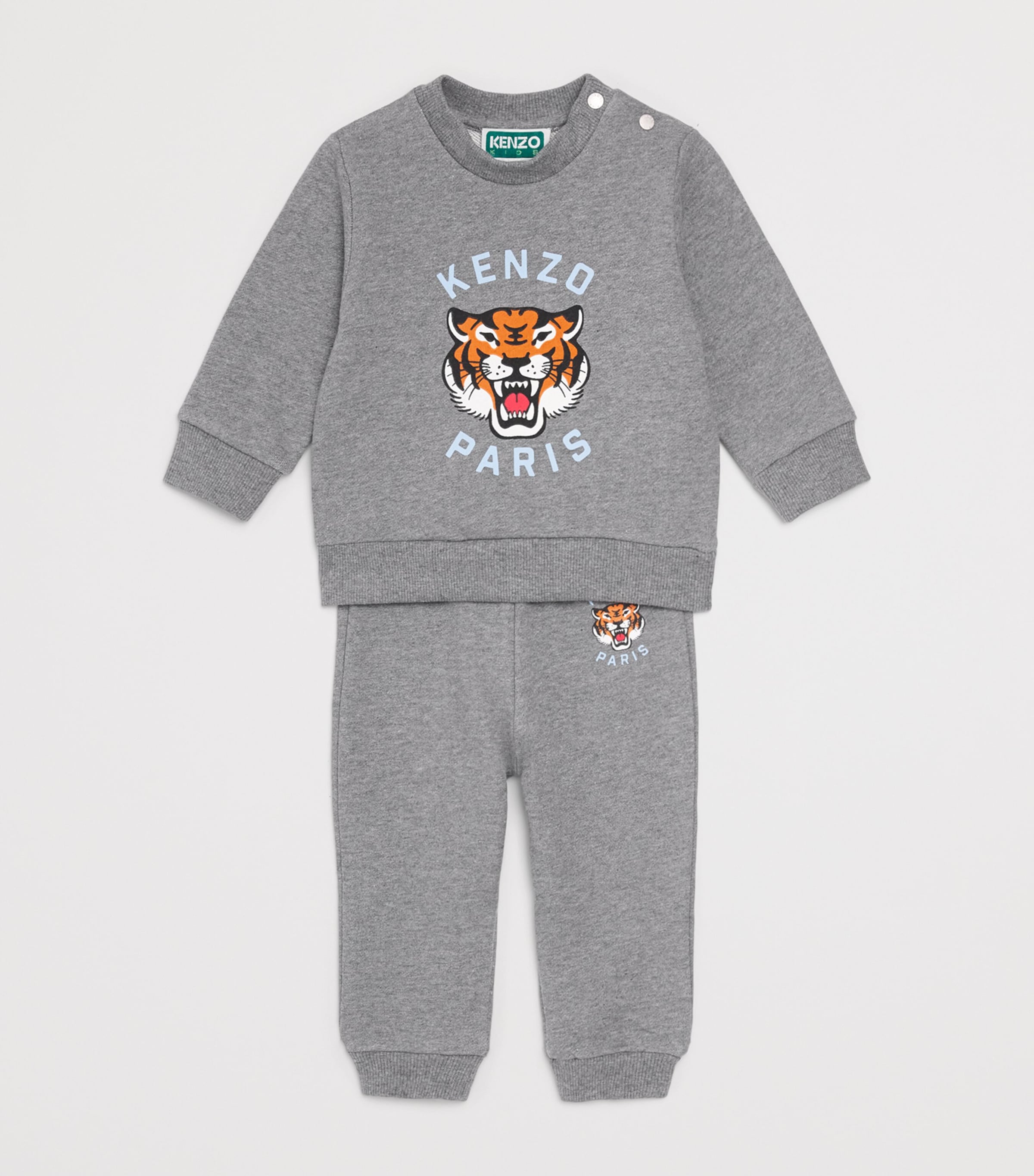 Kenzo Kids Tiger Logo Sweatshirt and Sweatpants Set (6 Months-4 Years) Grey Marl Image 3