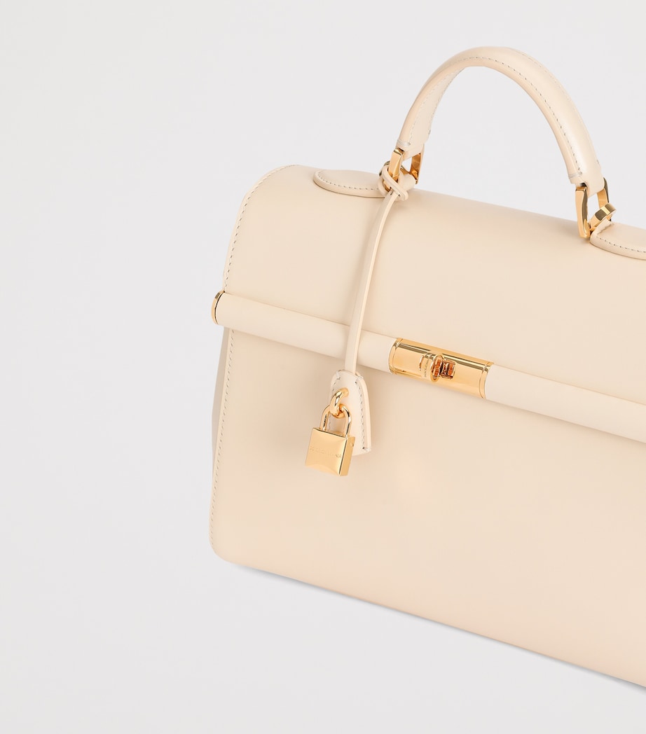 Dolce&Gabbana Palmellato Leather Marlene Top-Handle Bag Burro Image 4