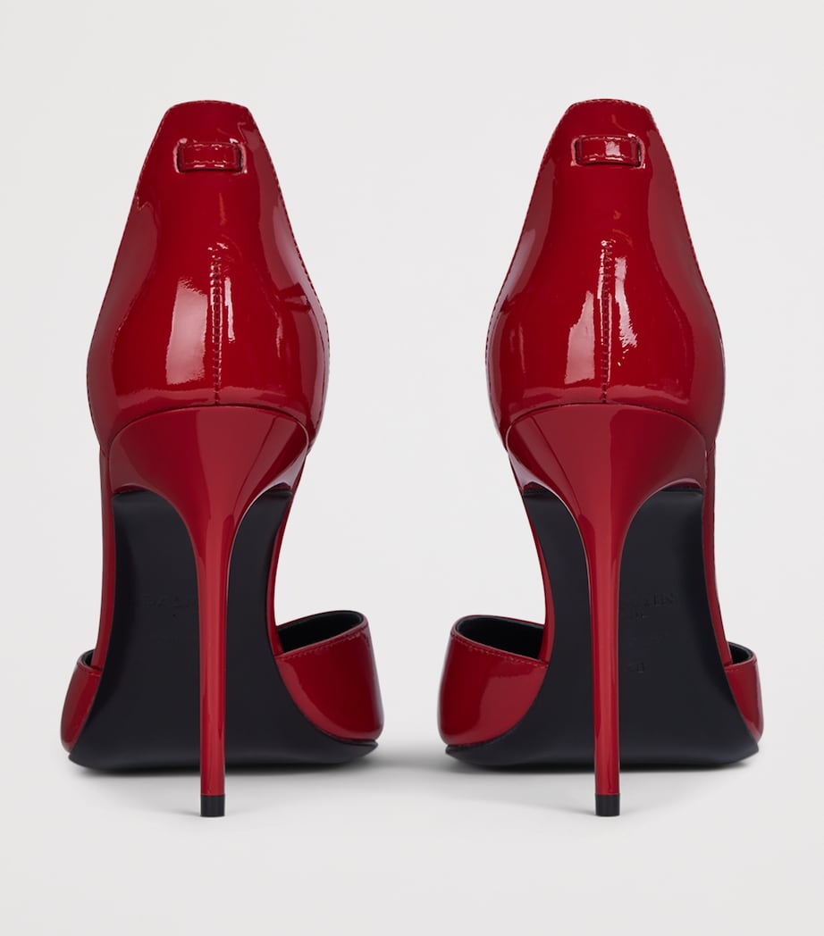 Balmain Patent Leather Sync Heeled Sandals 95 Rouge Image 6