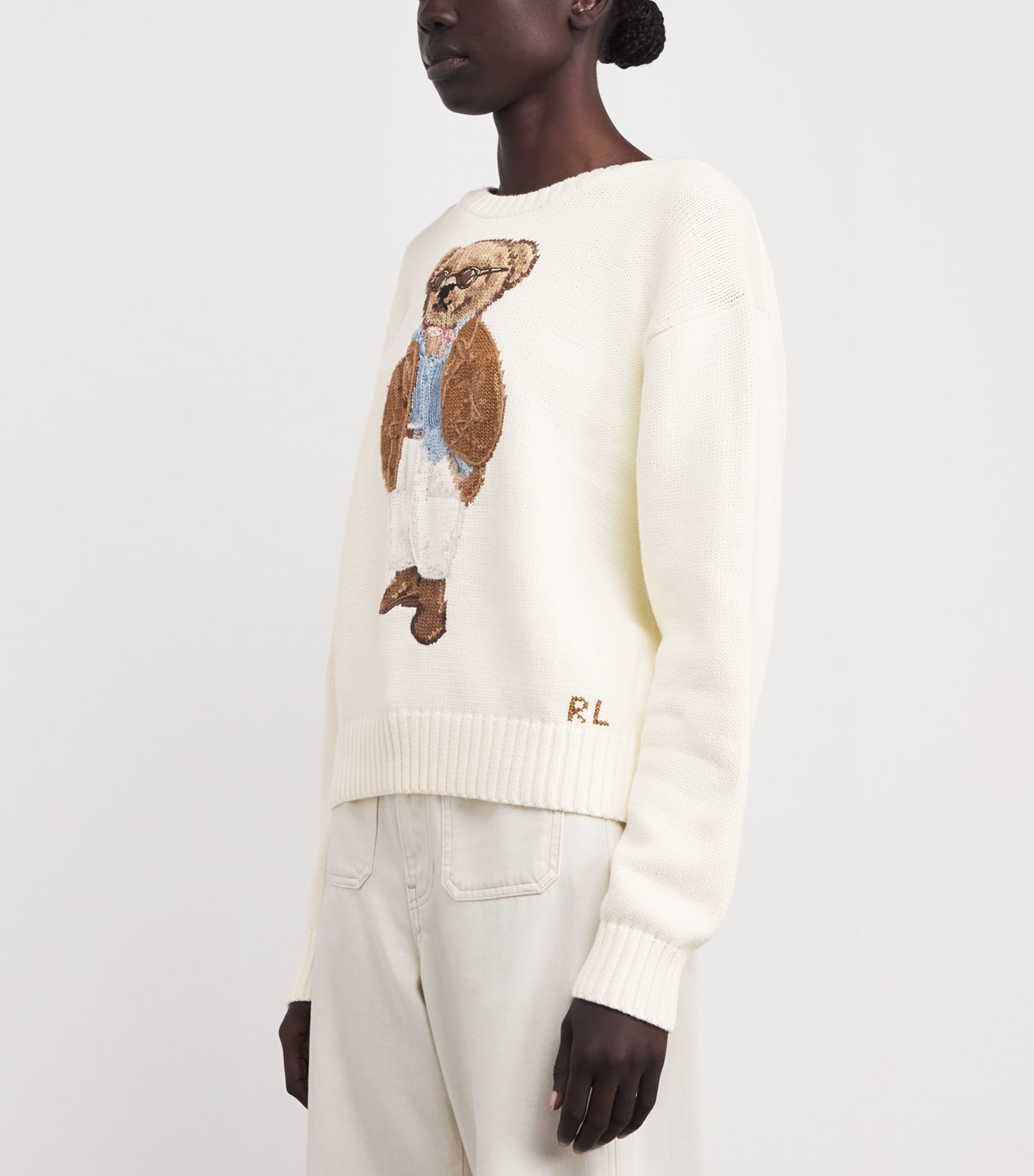 Cotton Polo Bear Sweater PARCHMENT CREAM Image 3