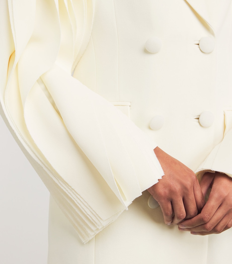 Pleated Double-Breasted Blazer Maxi Dress CREAM WHITE Image 4