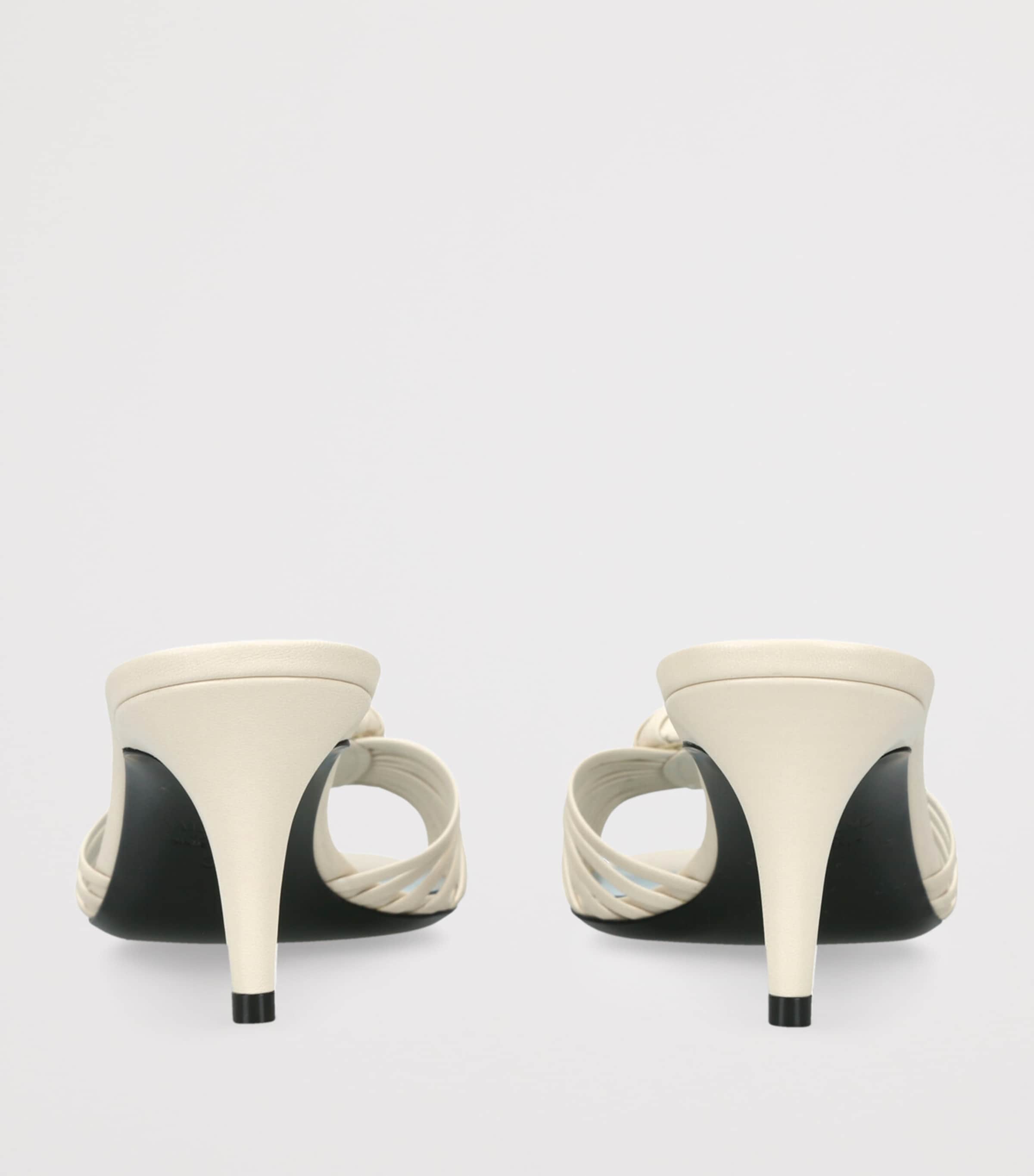 Leather Royal Heeled Mules 65 BONE Image 2