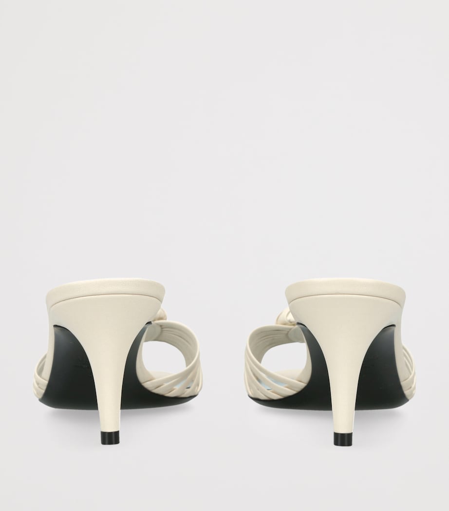 Leather Royal Heeled Mules 65 BONE Image 2