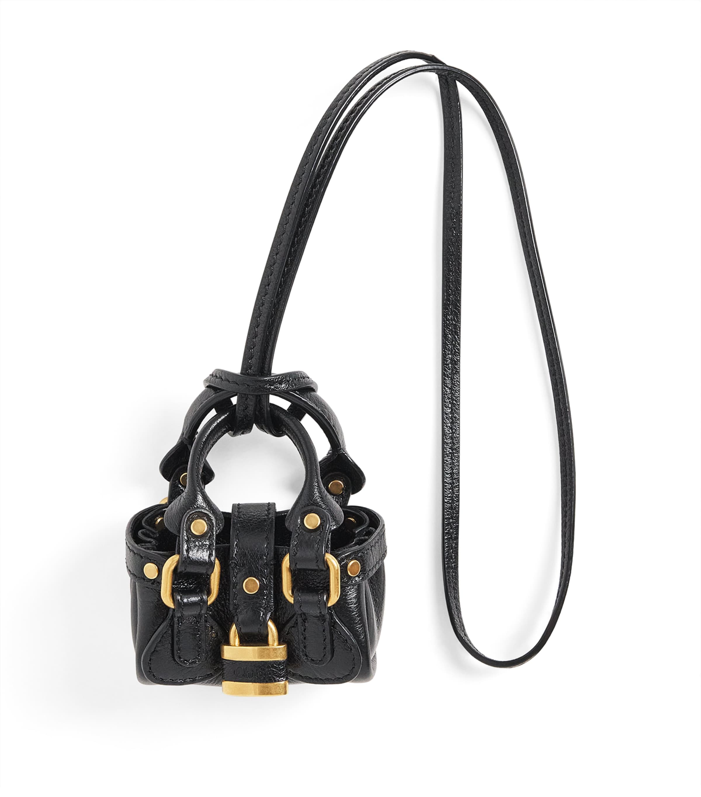 Chloé Leather Symbols Mini Paddington Bag Charm Black Image 1
