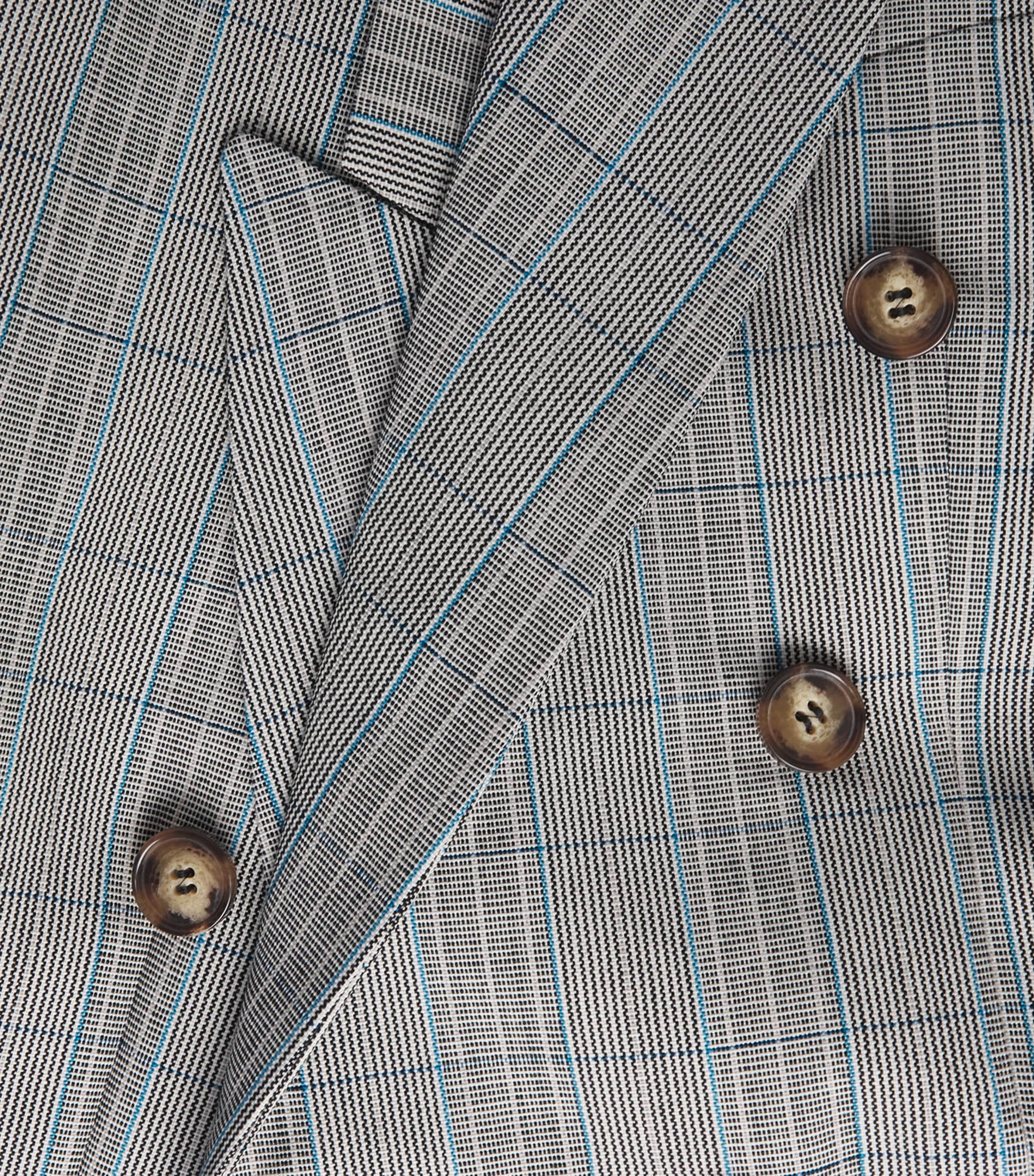 Virgin Wool Check Blazer 9640 BLUE/GREY MULTI Image 5