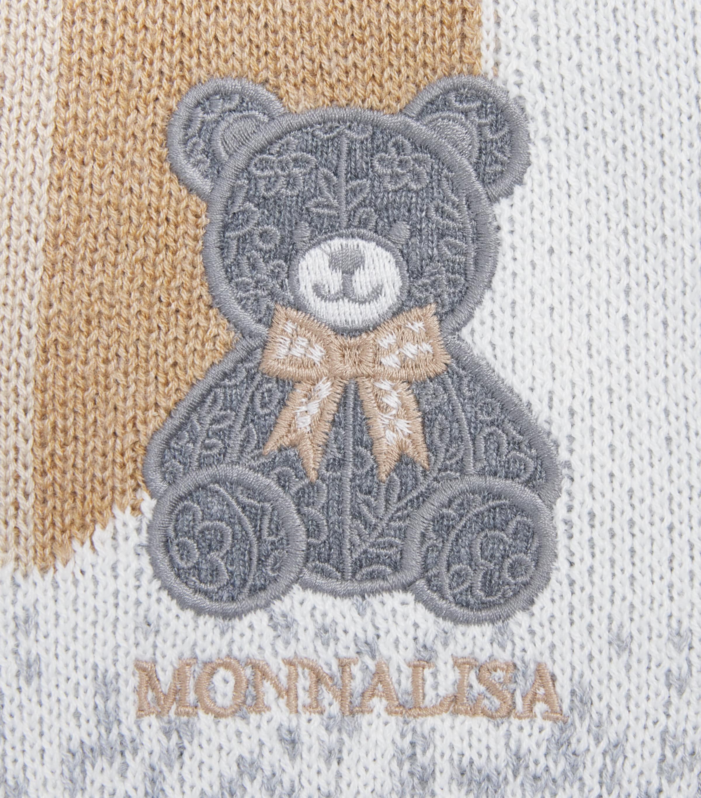 Monnalisa So Cute Teddy Bear Sweater (2-10 Years) Grigio+cammello Image 3