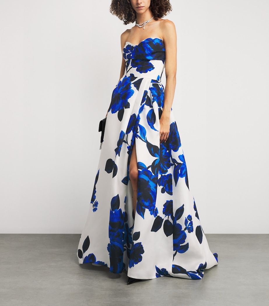 Silk Printed Ball Gown NAUTICAL BLUE/MULTI Image 2