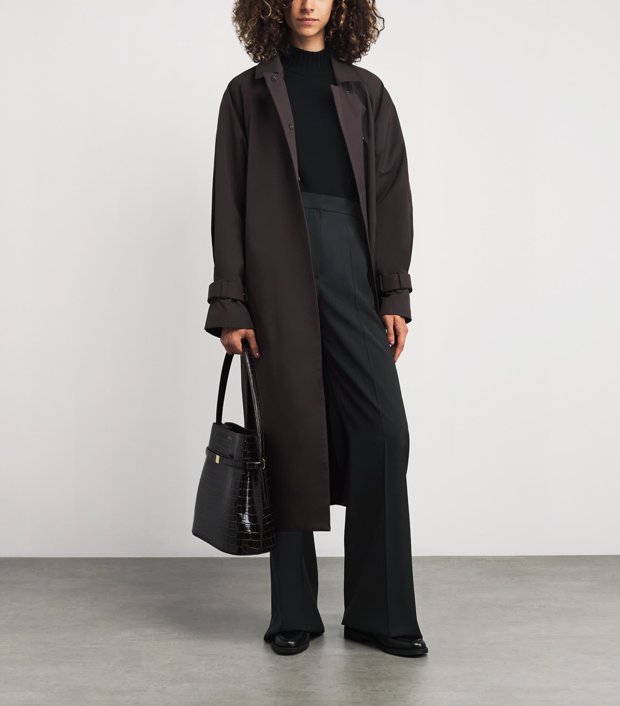 Wool Straight-Leg Trousers BLACK Image 2