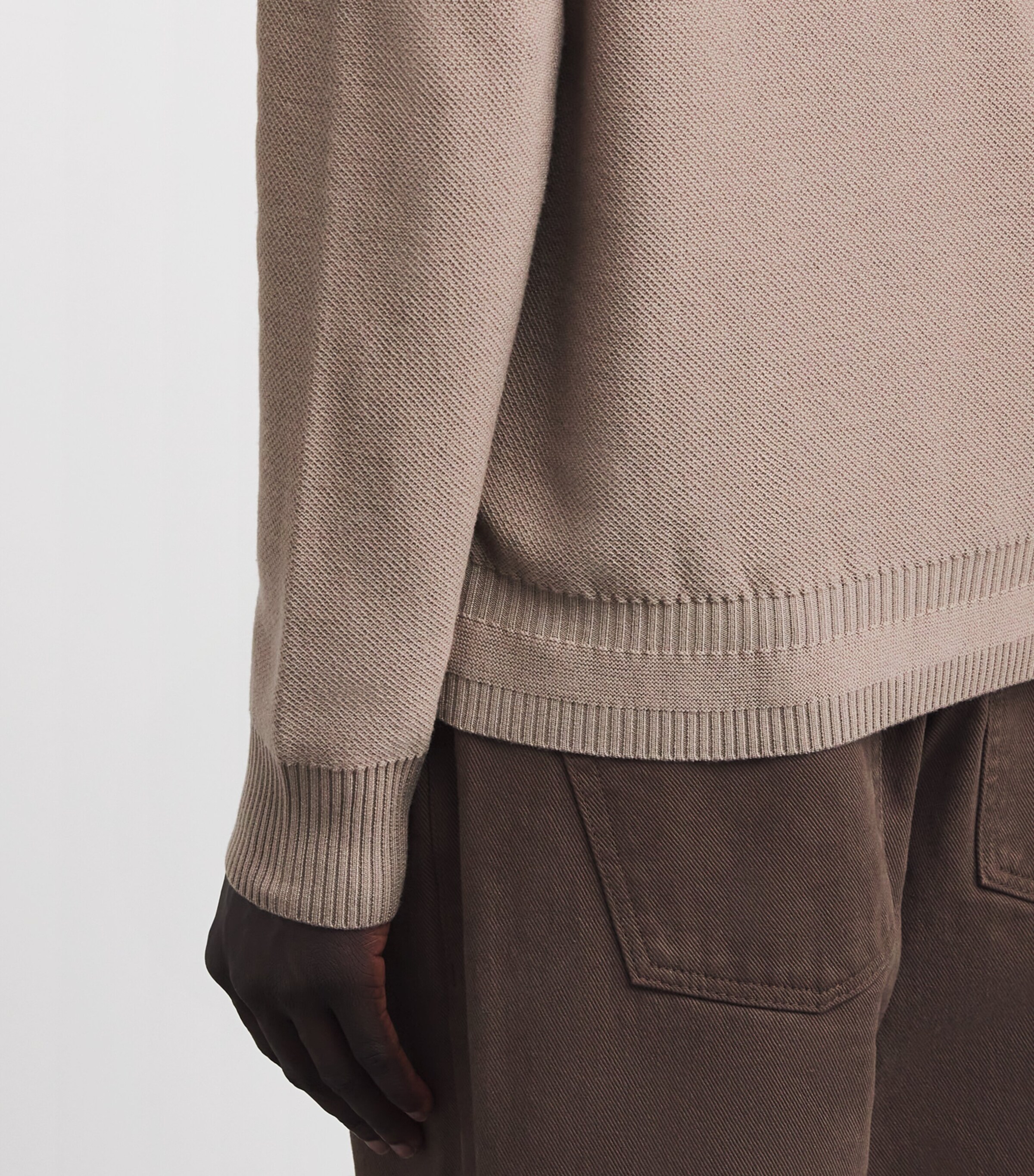 Colombo Mens Kid Wool Sweatshirt Brown Image 6