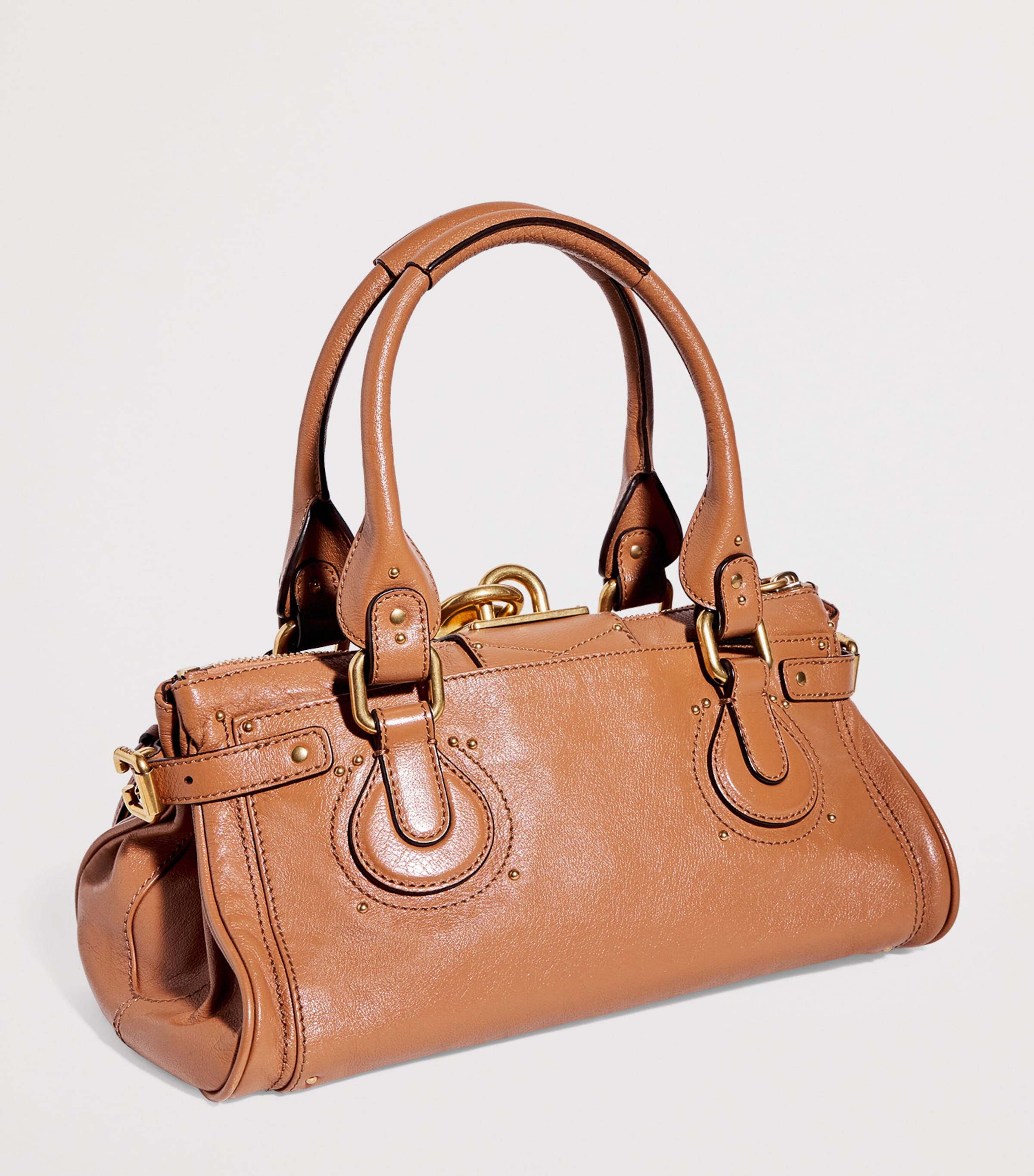 Leather Paddington Shoulder Bag MUSTANG BROWN Image 3