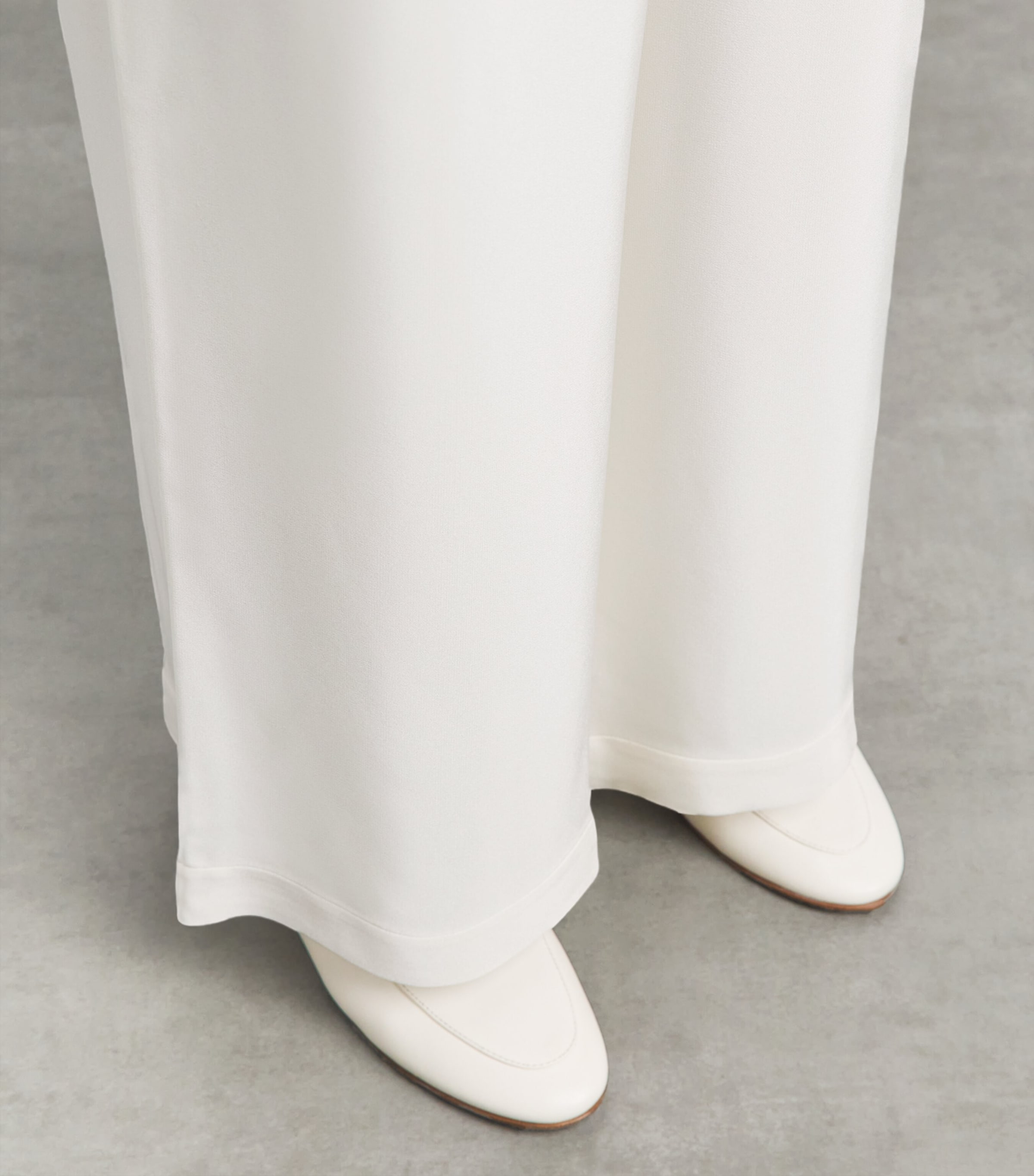 Eskandar Womens Silk Wide-Leg Trousers White Image 3