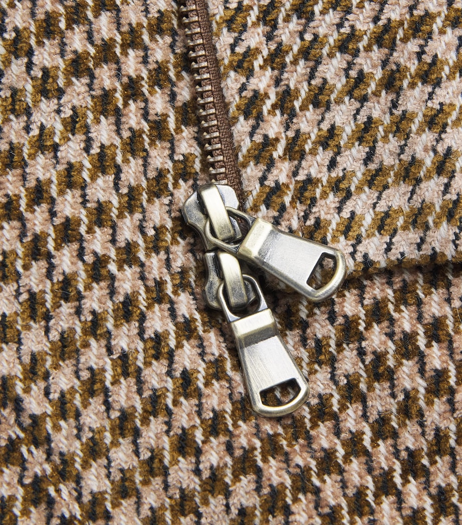 Houndstooth Bomber Jacket BROWN MULTI Image 5