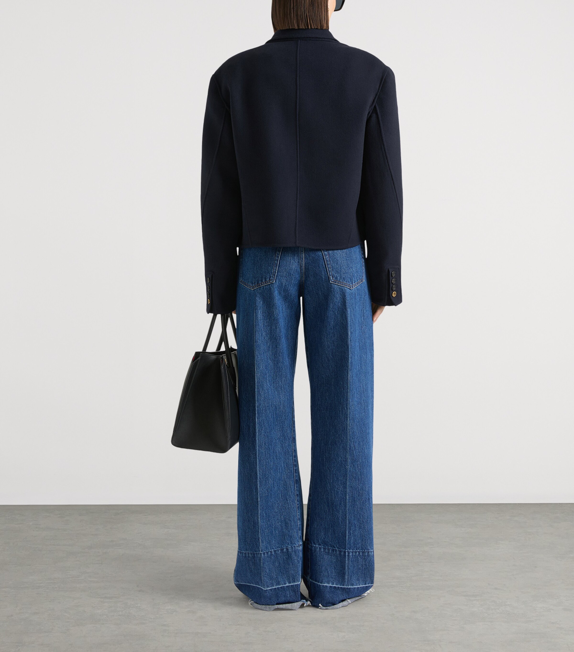 Givenchy Womens Raw-Edge Wide-Leg Jeans Image 3