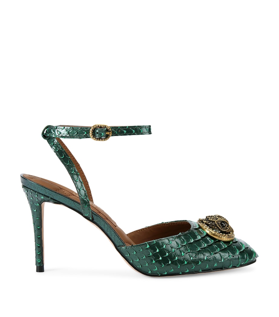 Leather Snake-Effect Chelsea Pumps GREEN Image 1