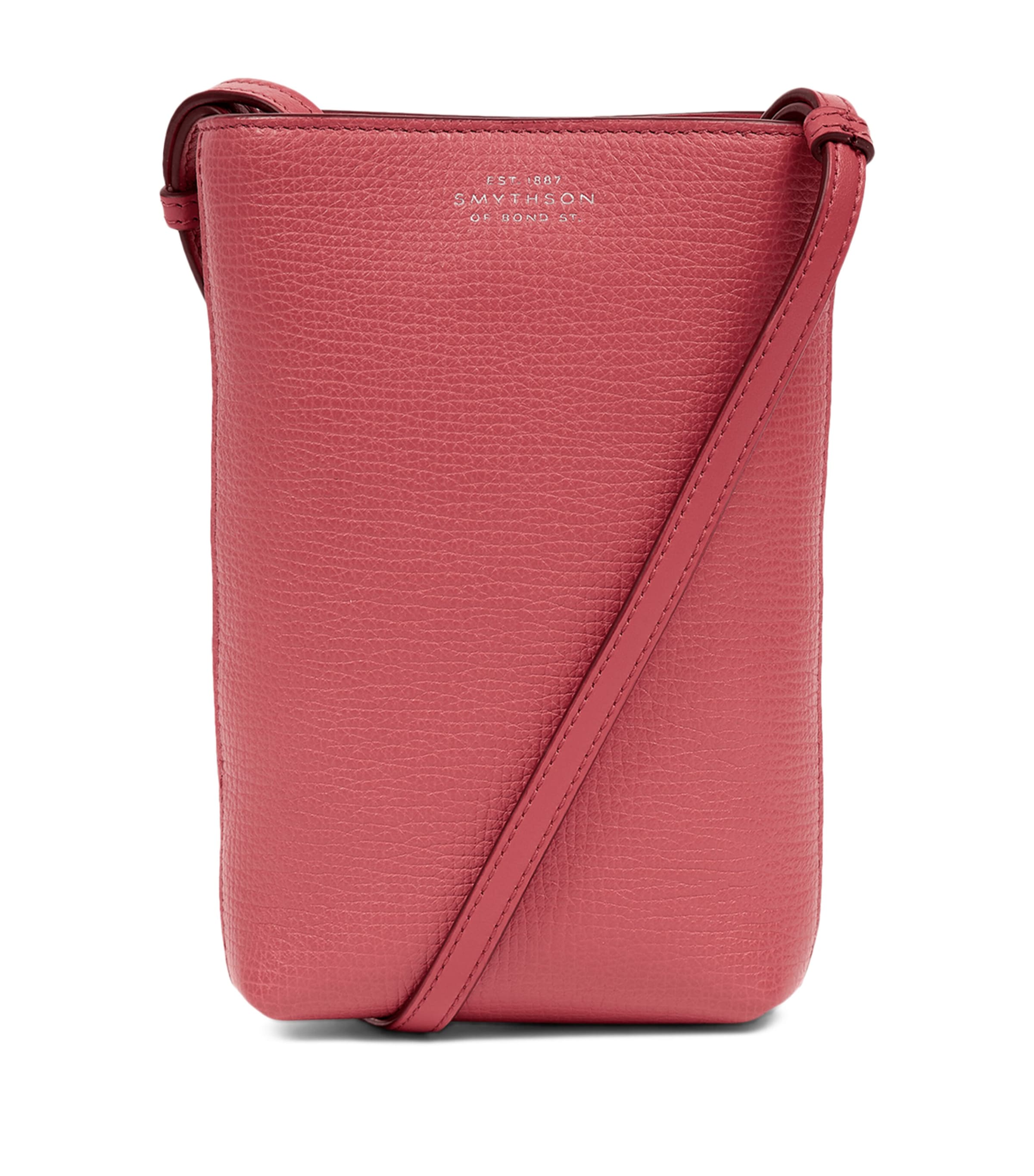 Smythson Leather Day Pouch In Pink