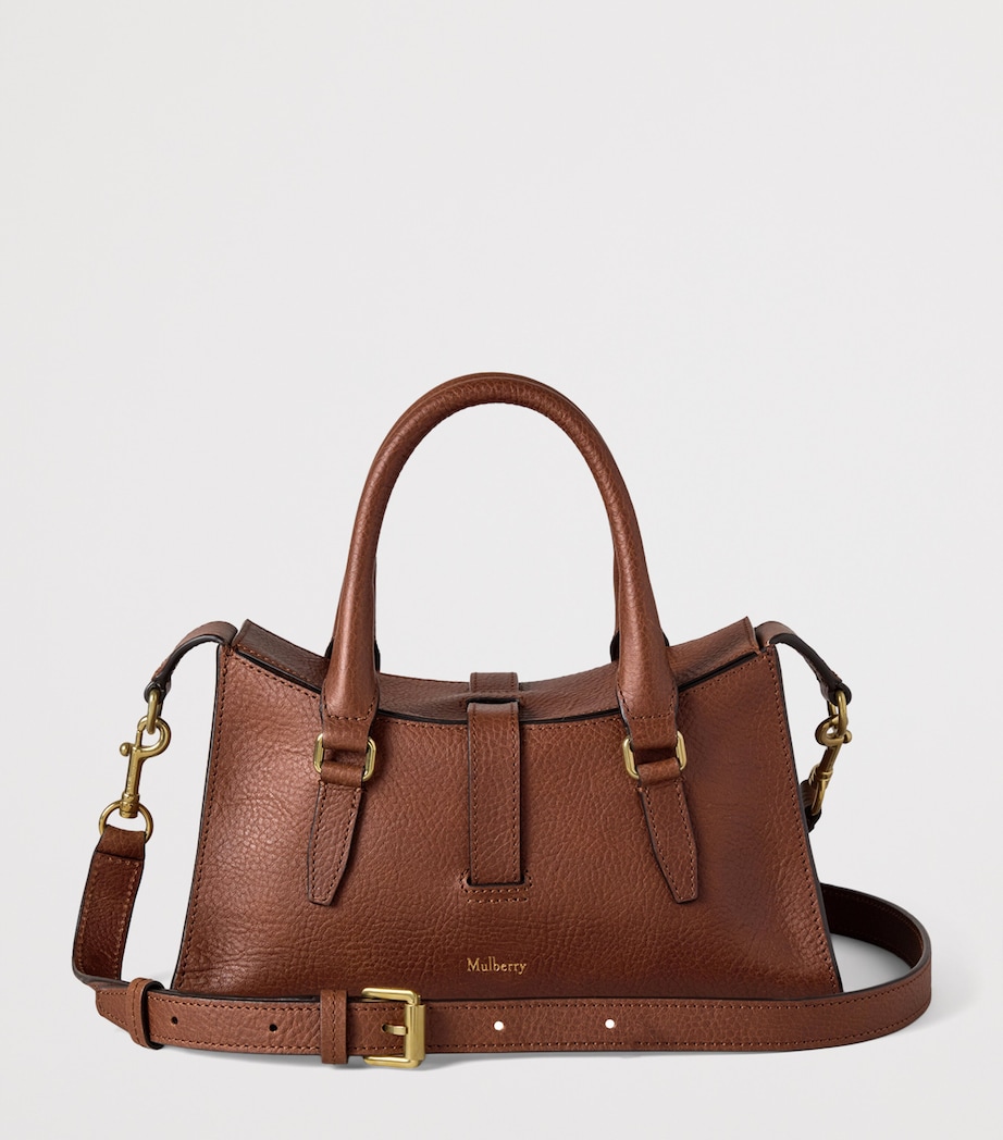 Mini Leather Roxanne Top-Handle Bag OAK Image 3
