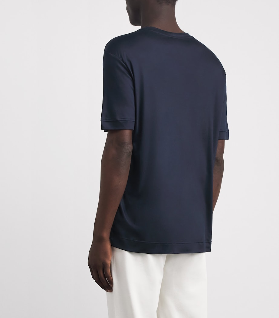 Zimmerli Mens Sustainable Luxury T-Shirt Navy Image 5